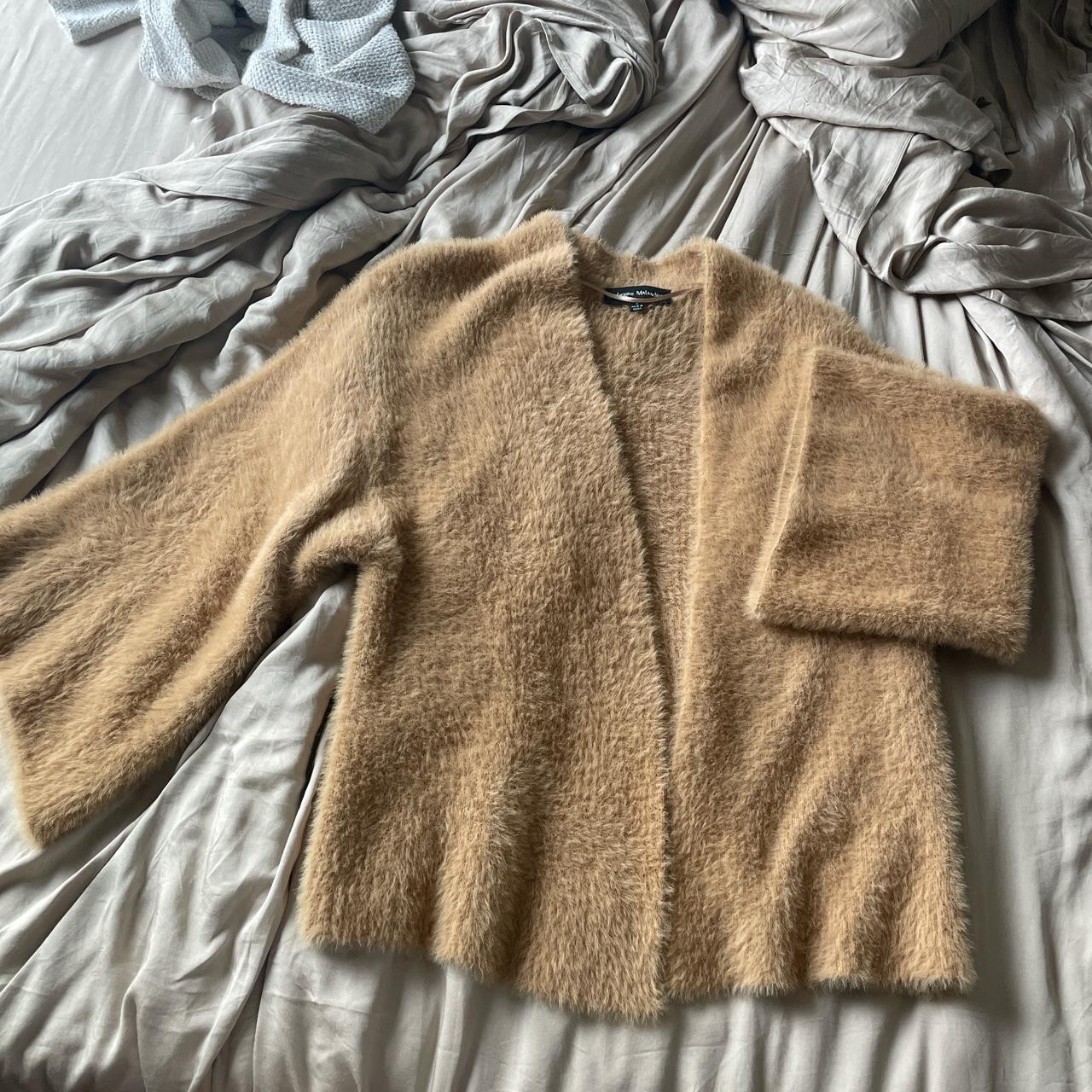 Tan hot sale fuzzy sweater