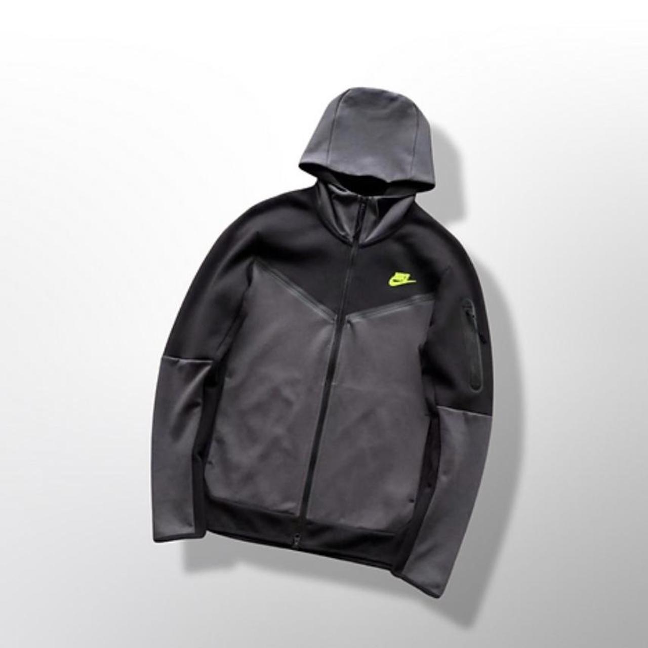 Nike Tech Fleece Tracksuit Black/Grey/Bolt Green (... Depop