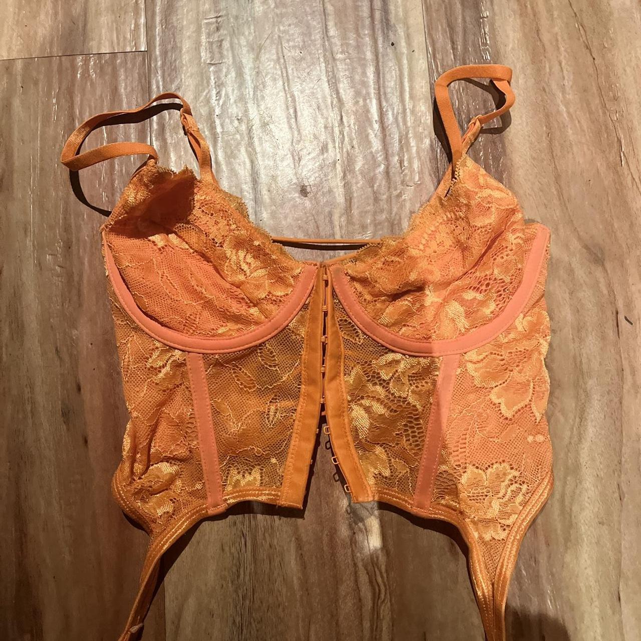 Basic Orange Glassons Lace Top Super Cute Just Not Depop 0598