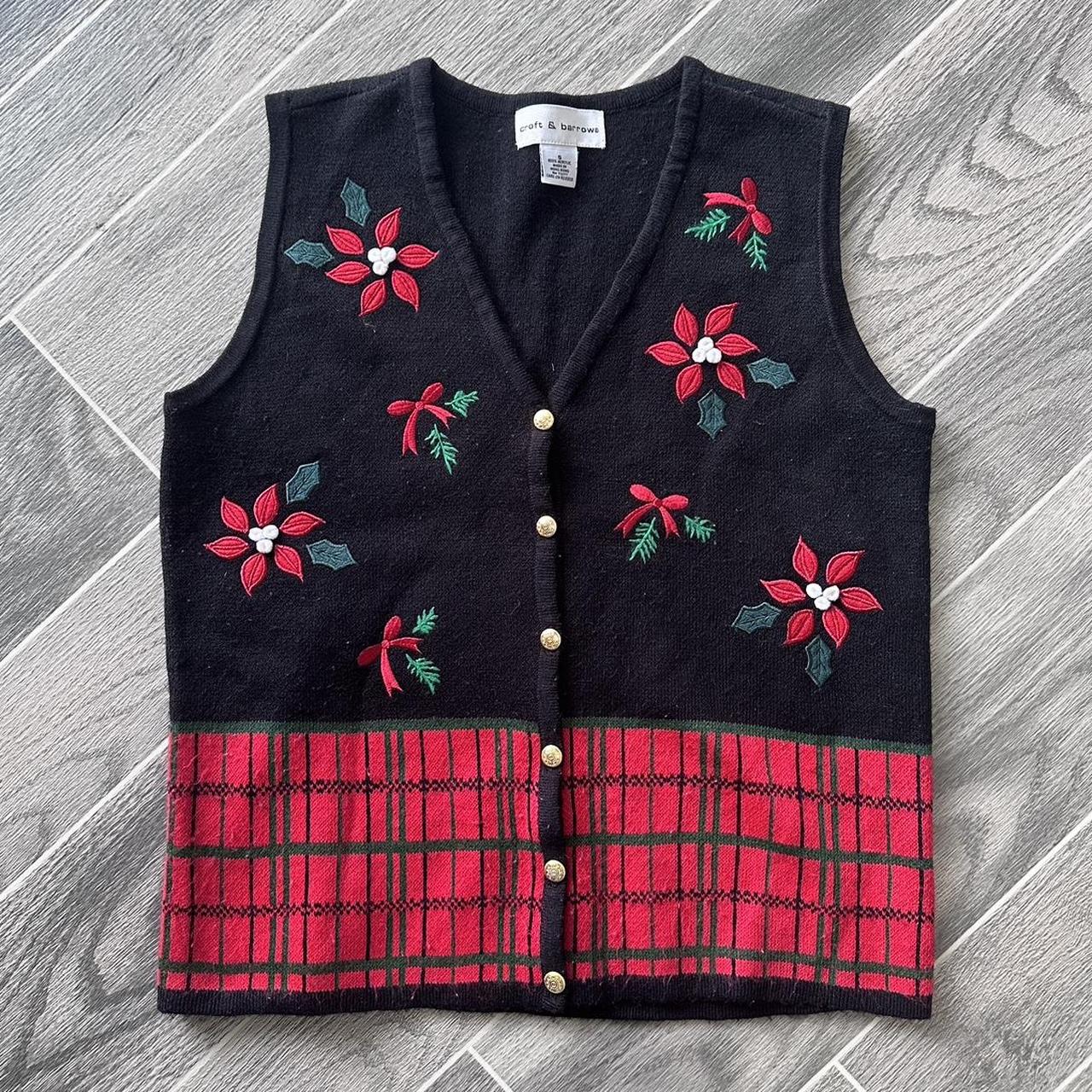 Vintage Croft & Barrow black Christmas theme sweater... - Depop