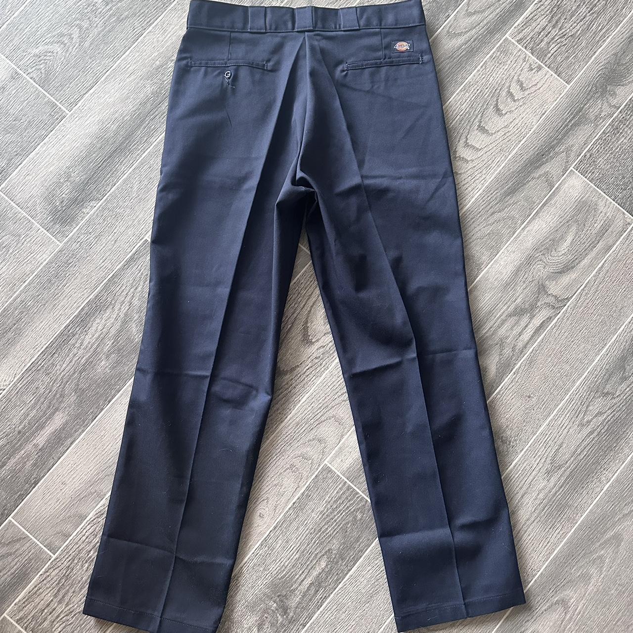 Dickies navy blue pleated work or dress pants -... - Depop