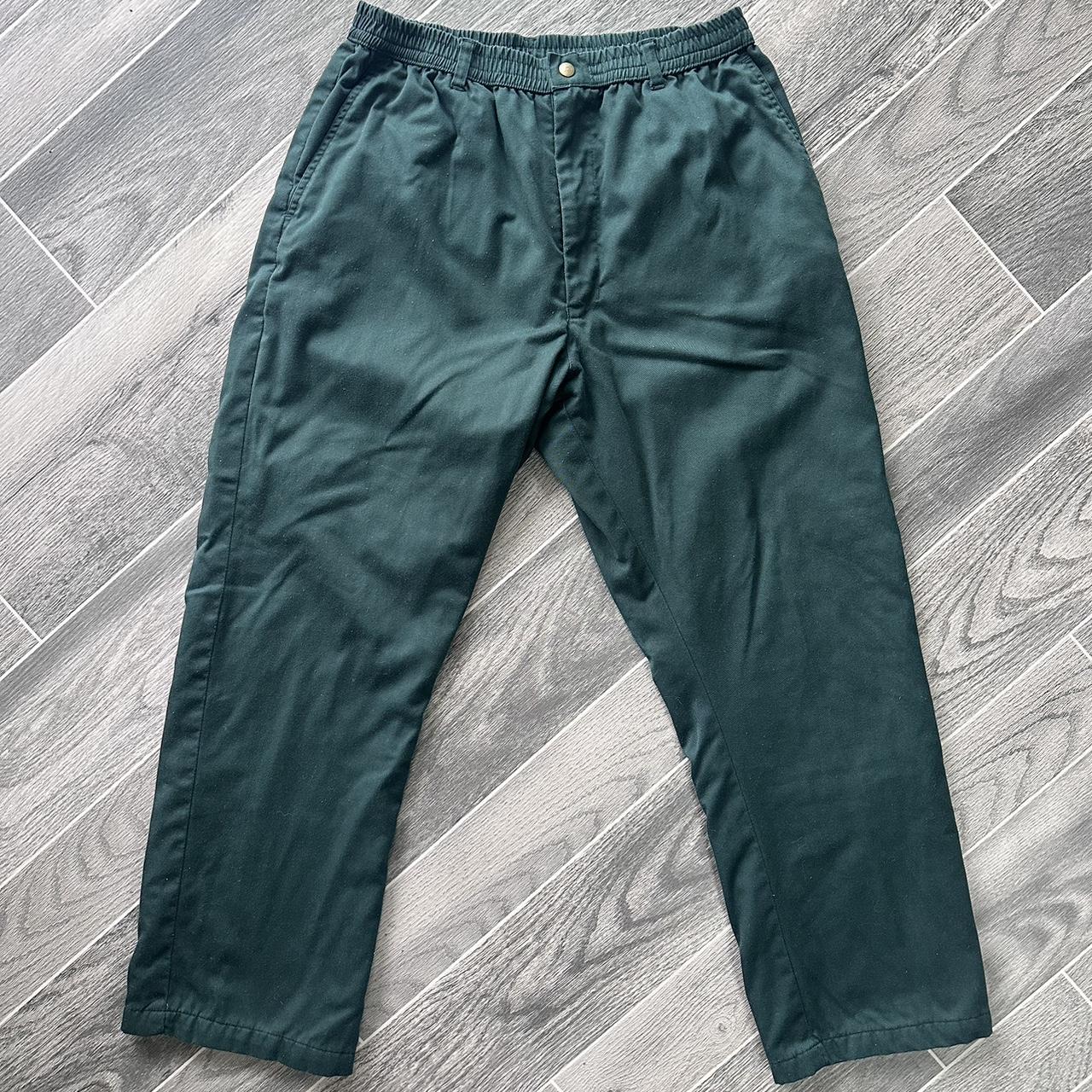 Vintage Haband’s Ice House Flannels pants green with... - Depop