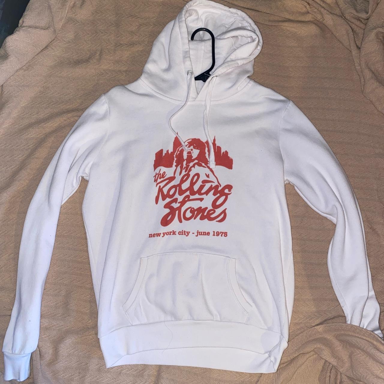 Rolling stones white hoodie hot sale