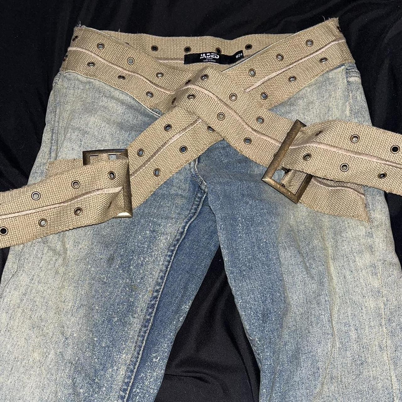 JADED LONDON STRAP UP JEANS WORN ONCE FOR A FEW... Depop