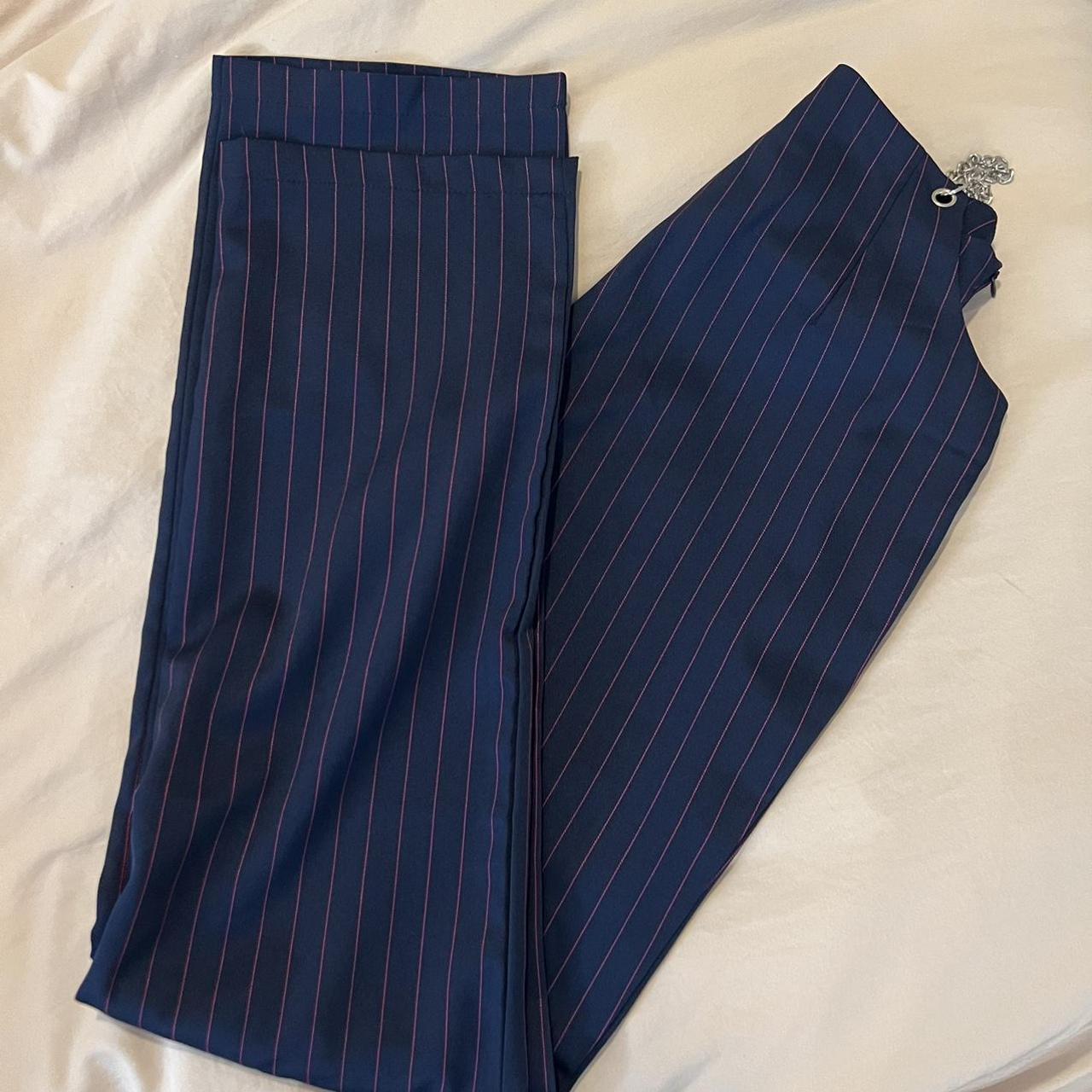 Red 2024 pinstripe pants