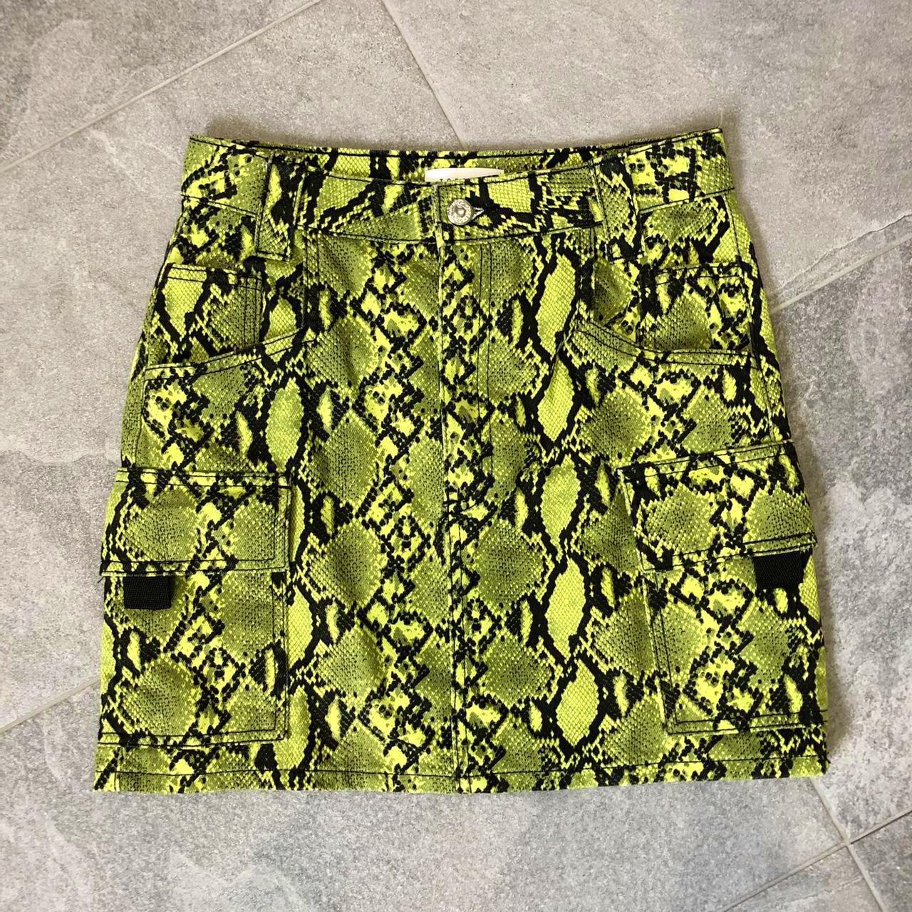 Topshop snake shop print skirt green