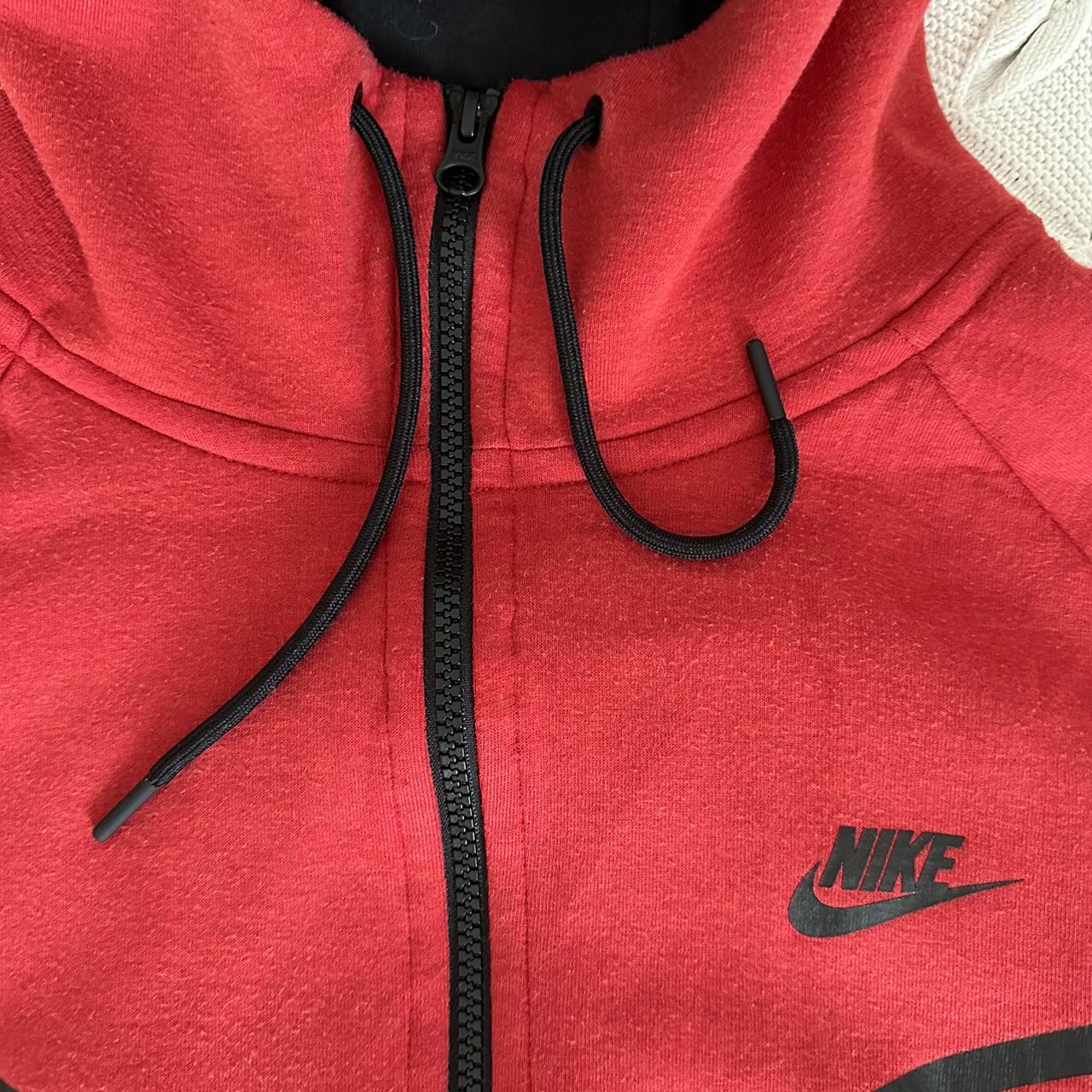 Zip vest red Nike Tech Fleece size L in perfect... - Depop