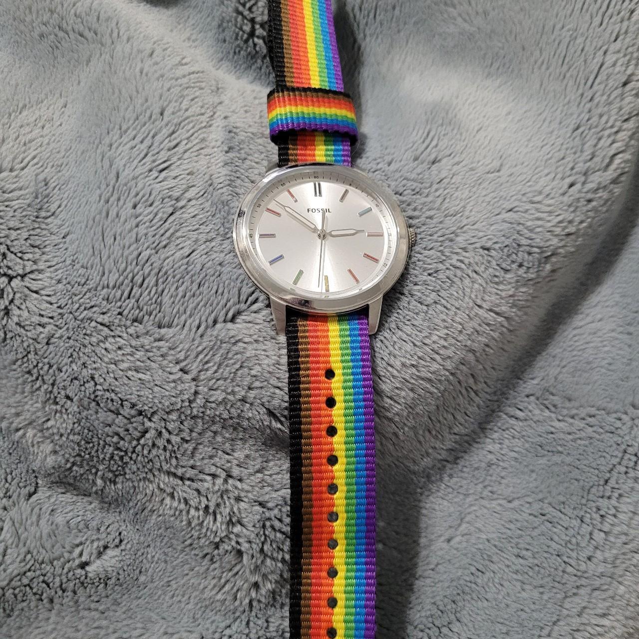 Fossil pride watch with rainbow band. Depop