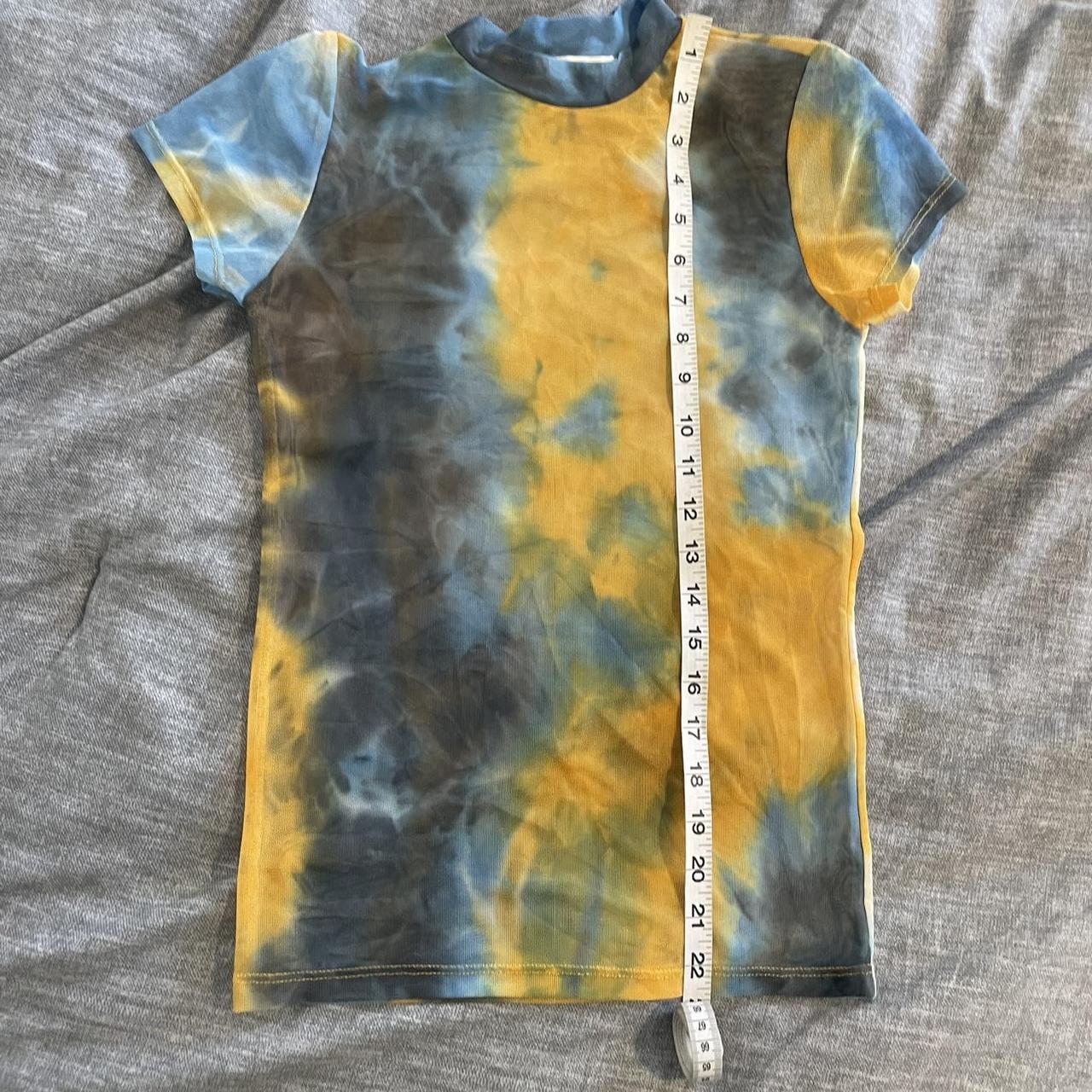 UO mesh tie dye blue and yellow shirt. Brand new w o Depop