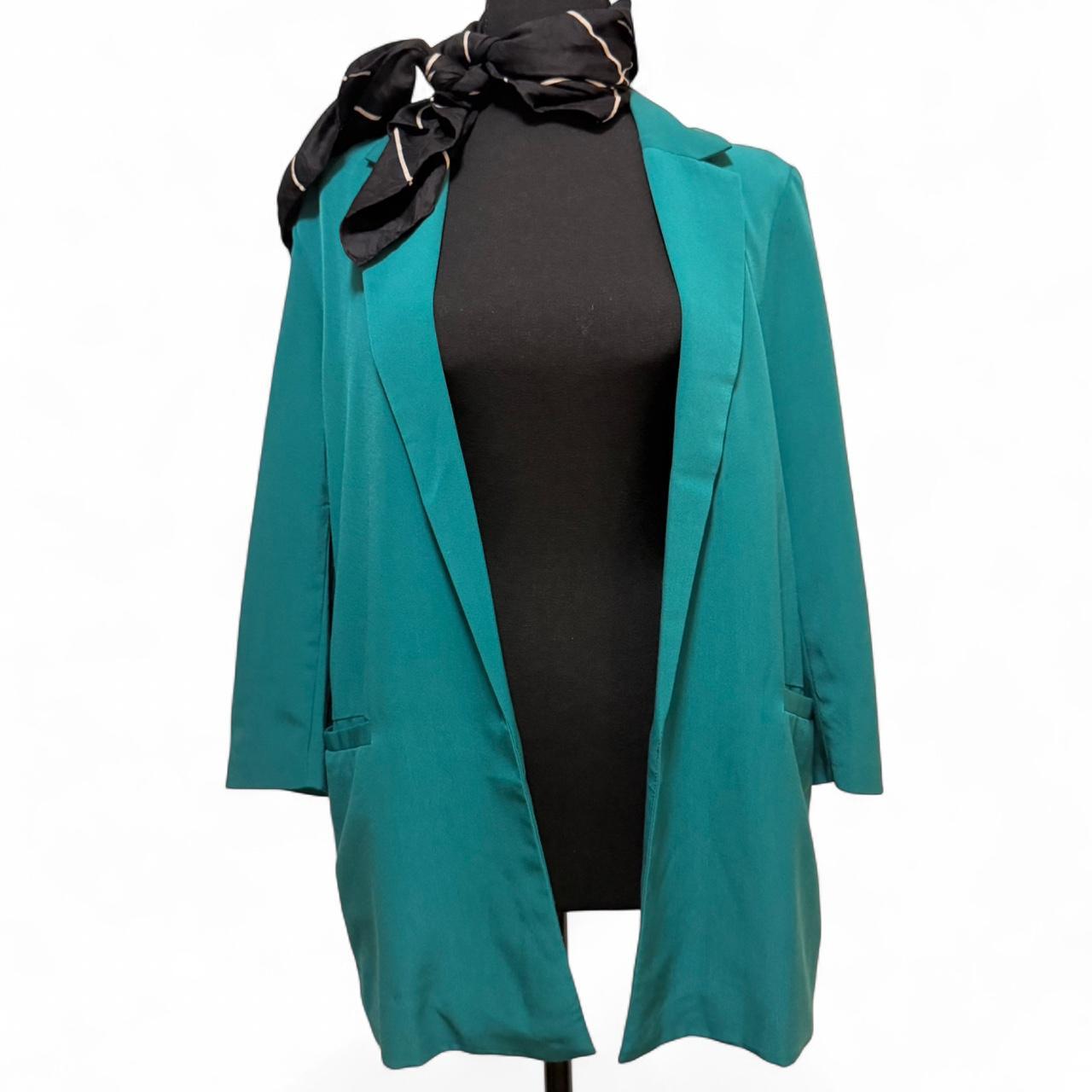 Mango Women's Blazer Jacket - Green/Blue - M – Ma… - image 1