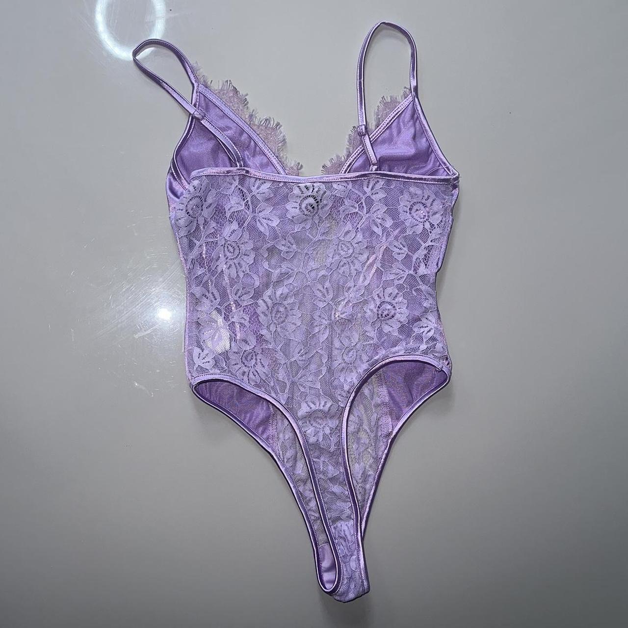 PrettyLittleThing Women's Purple Bodysuit Depop