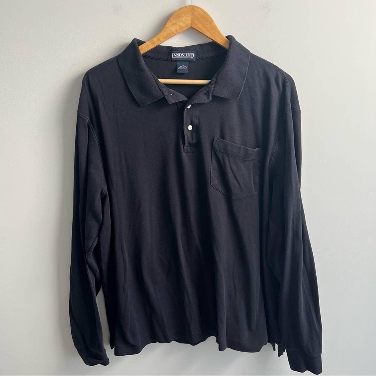 Lands' End Men's Black Polo-shirts | Depop