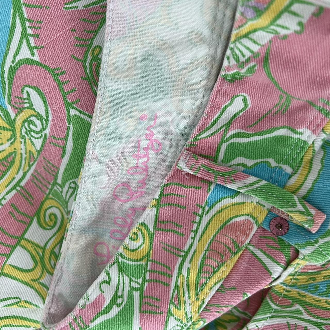 Lilly Pulitzer Women's Pink And Green Jeans | Depop