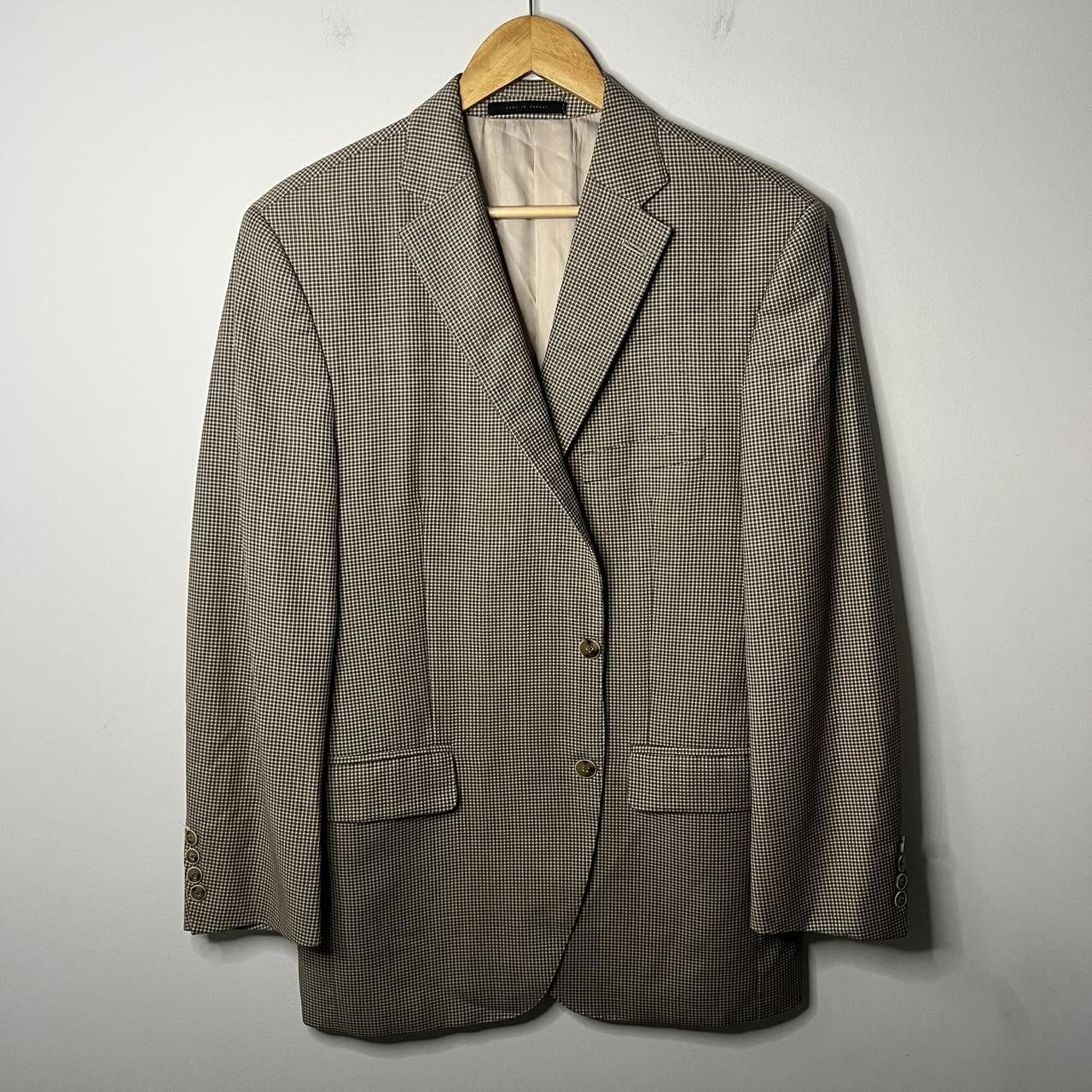 Peter Millar Men’s Blazer 42R Wool Sportcoat Neutral... - Depop