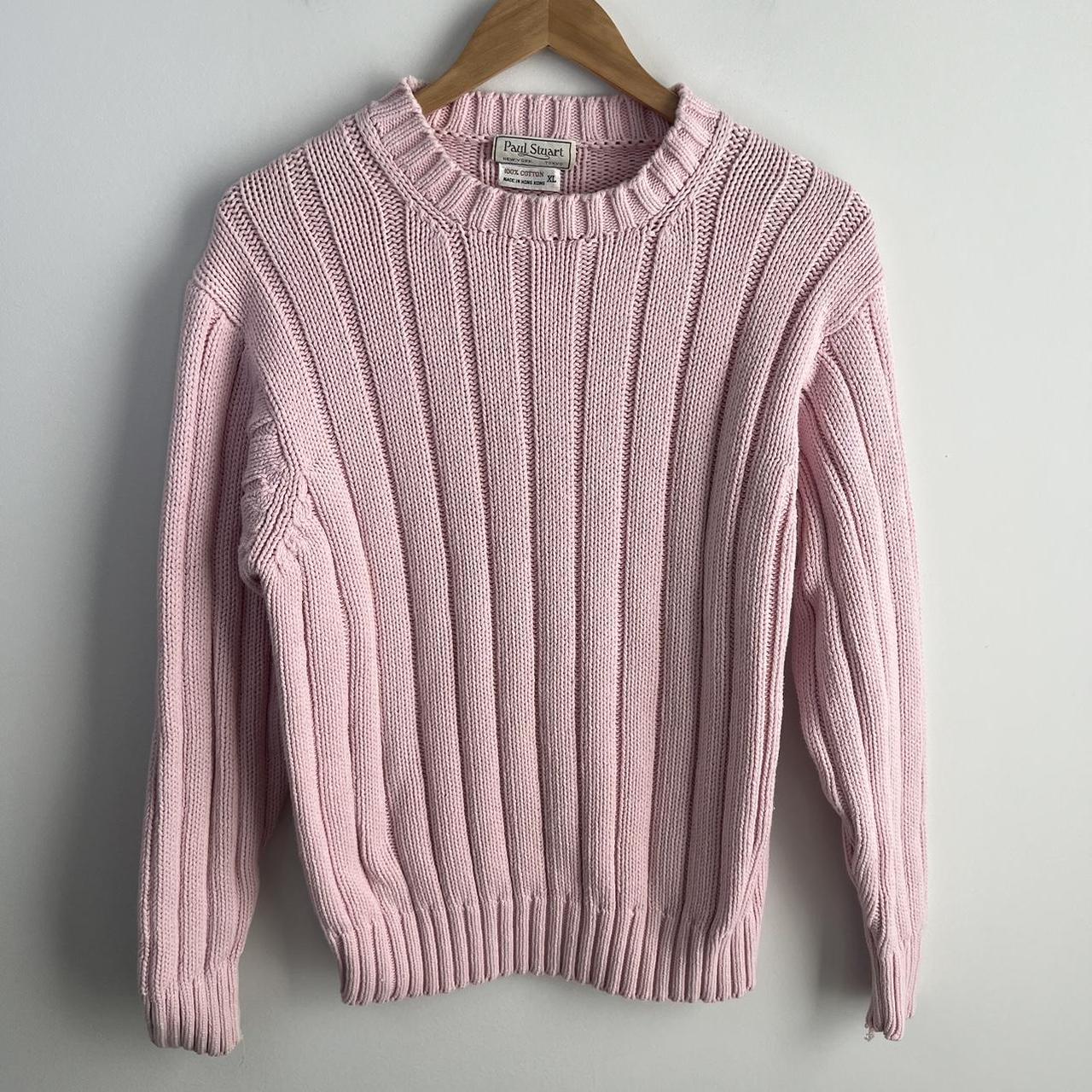 Vintage Paul Stuart Sweater XL Pink Unisex Ribbed... - Depop