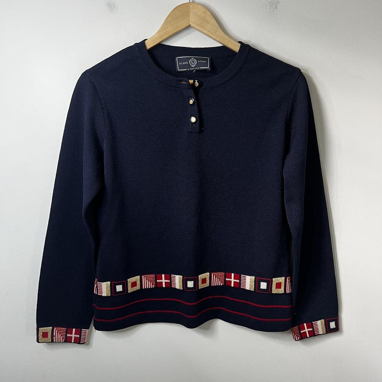 St. John outlets Navy Blue Santana Knit Sweater