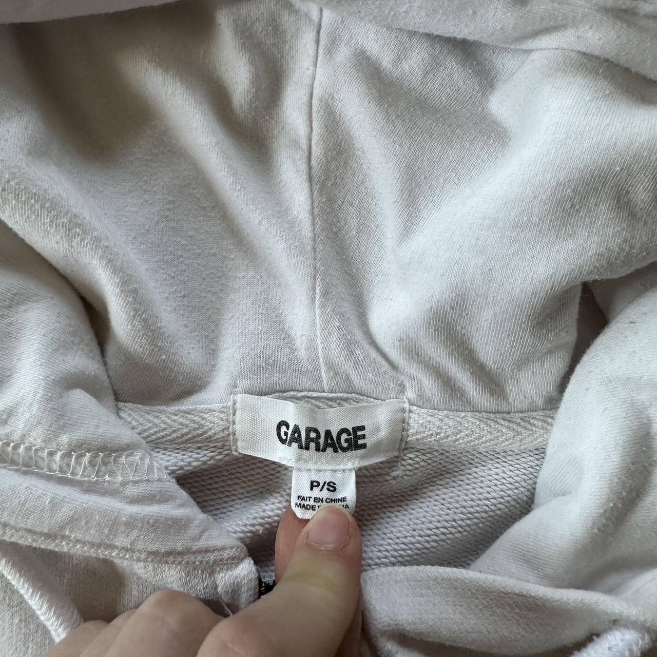 Garage cropped zip up - white - size s (would fit... - Depop