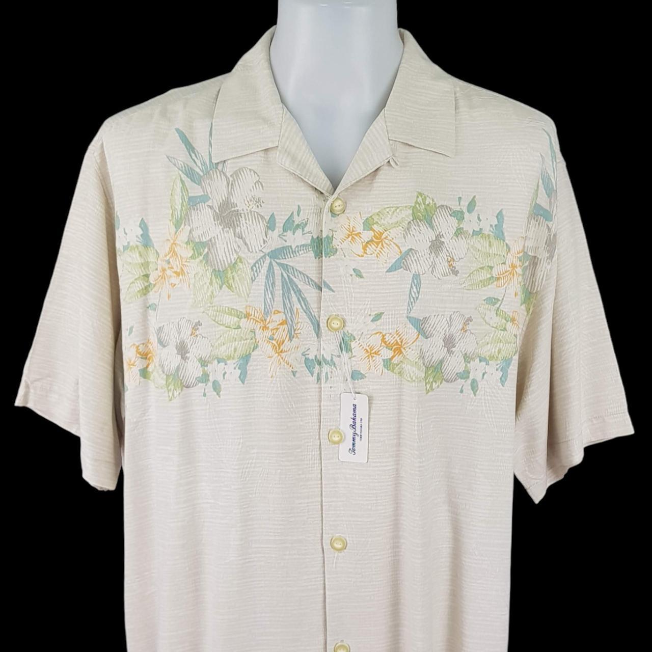 TOMMY BAHAMA ORIGINAL FIT Mens 100% Silk Ivory... - Depop