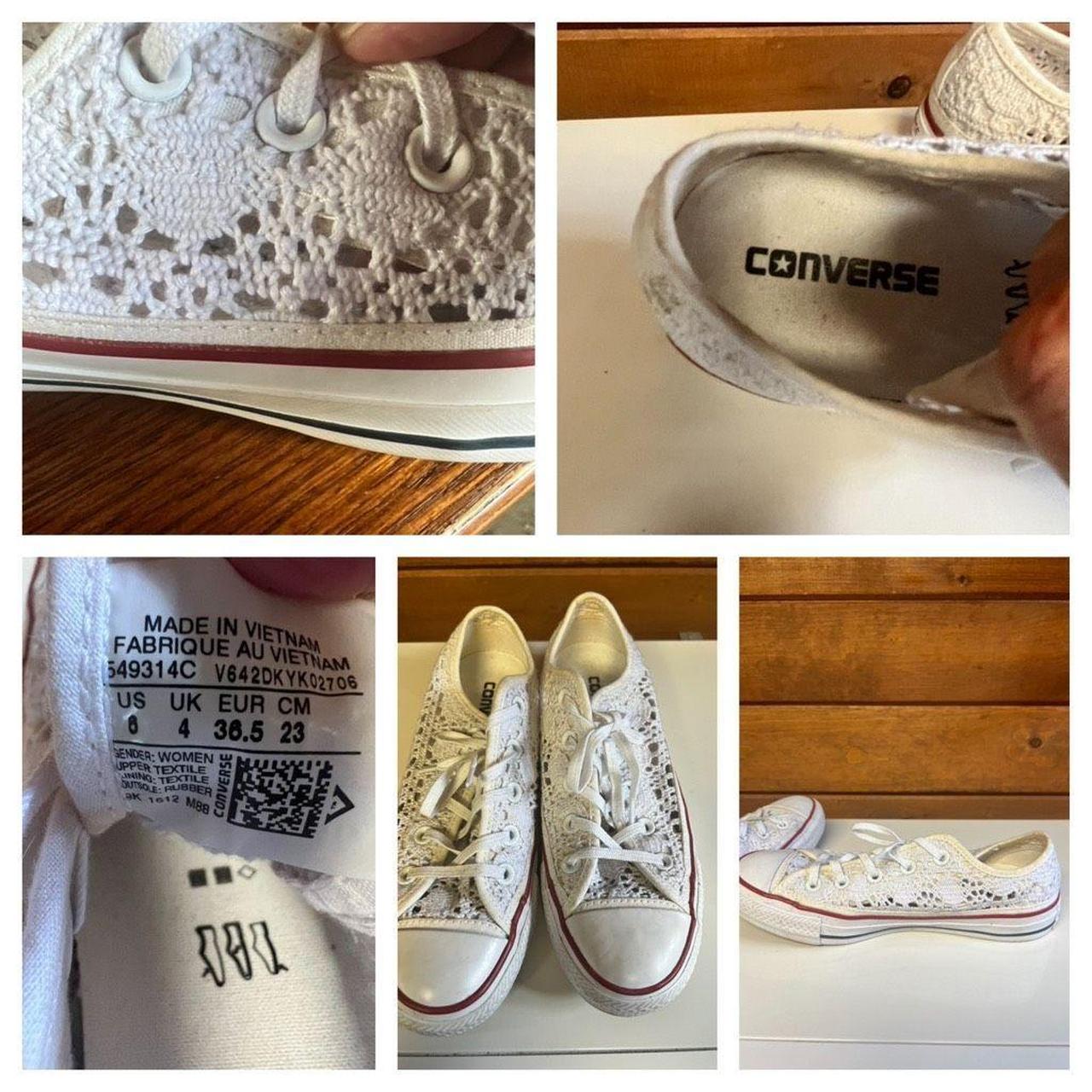 Converse bianche outlet macrame