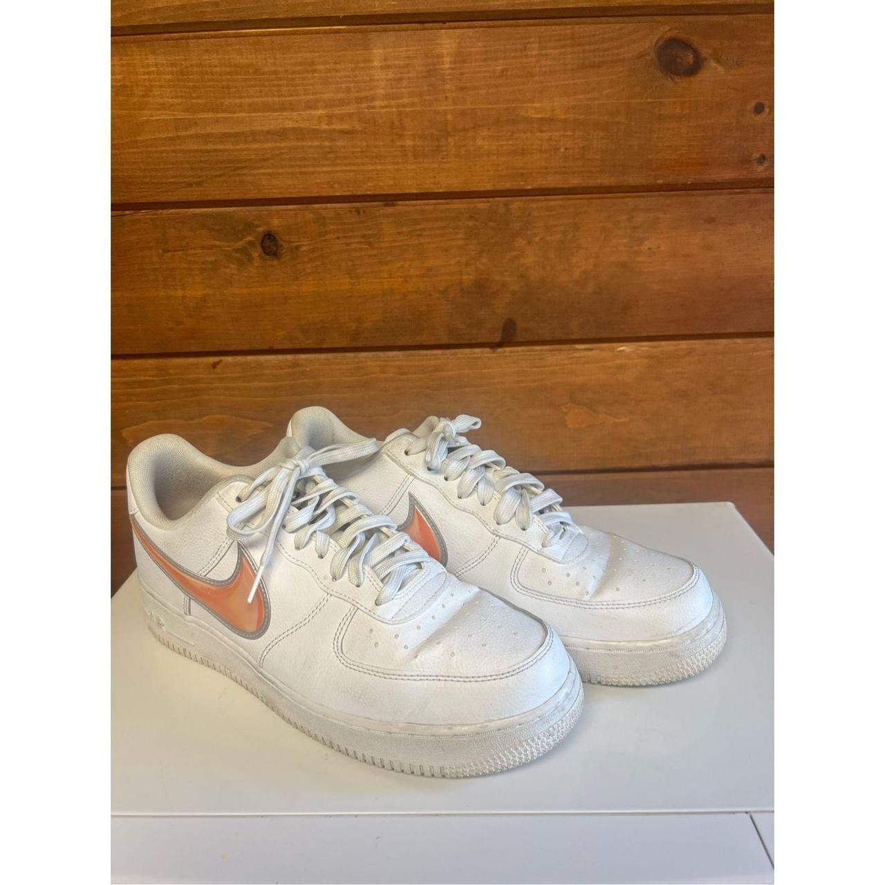 Air force 1 low oversized swoosh white orange peel hotsell