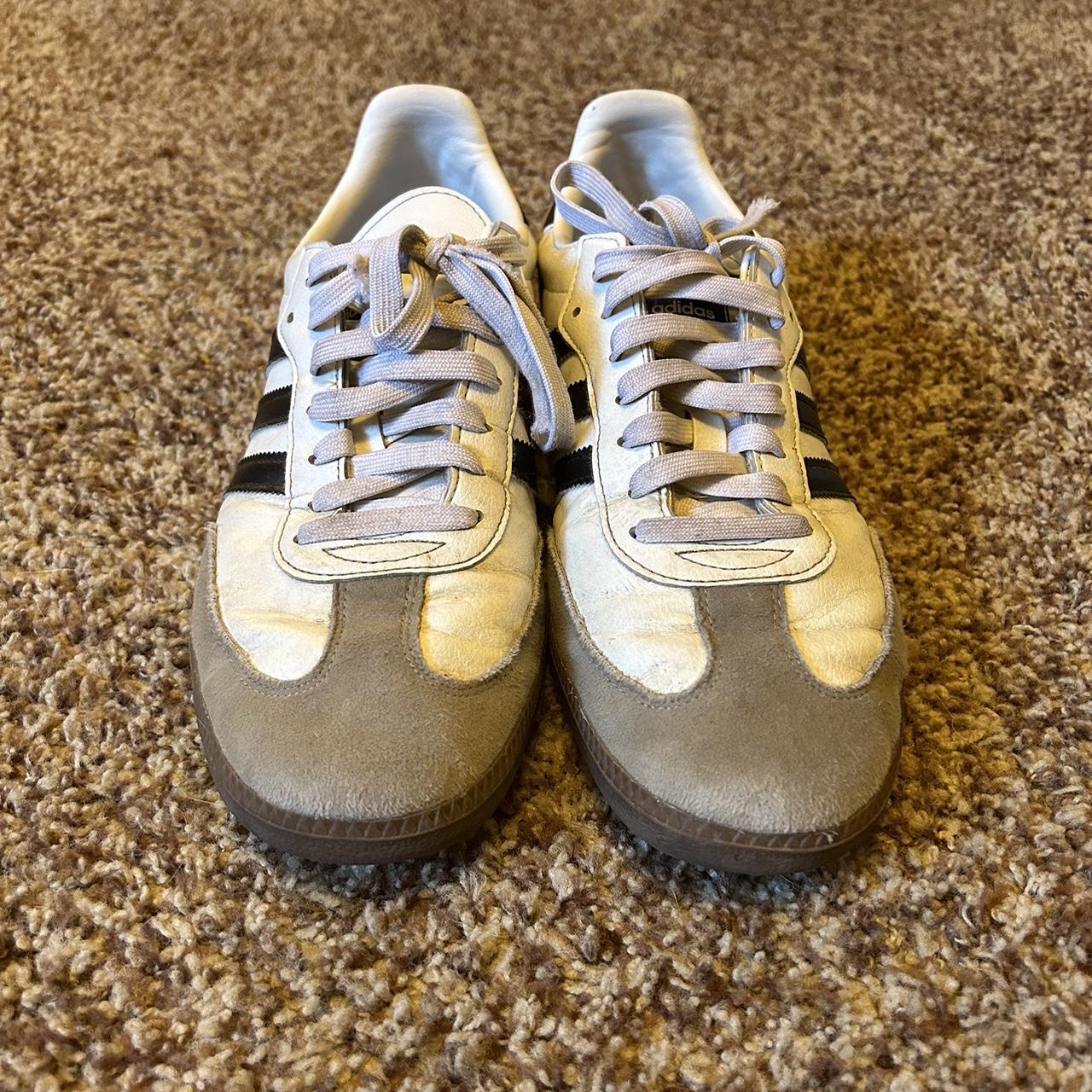 Adidas samba classic white mens size 12 ok condition... - Depop