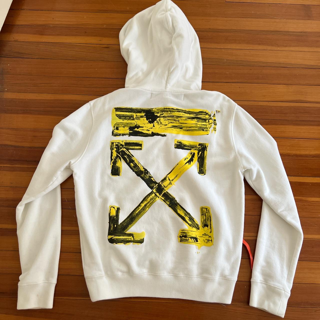 Off White Hoodie (Acrylic Yellow) - Depop