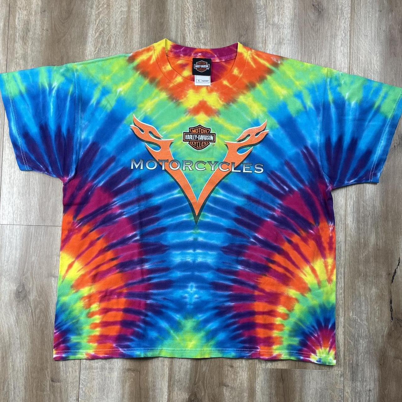 tie dye harley davidson shirt