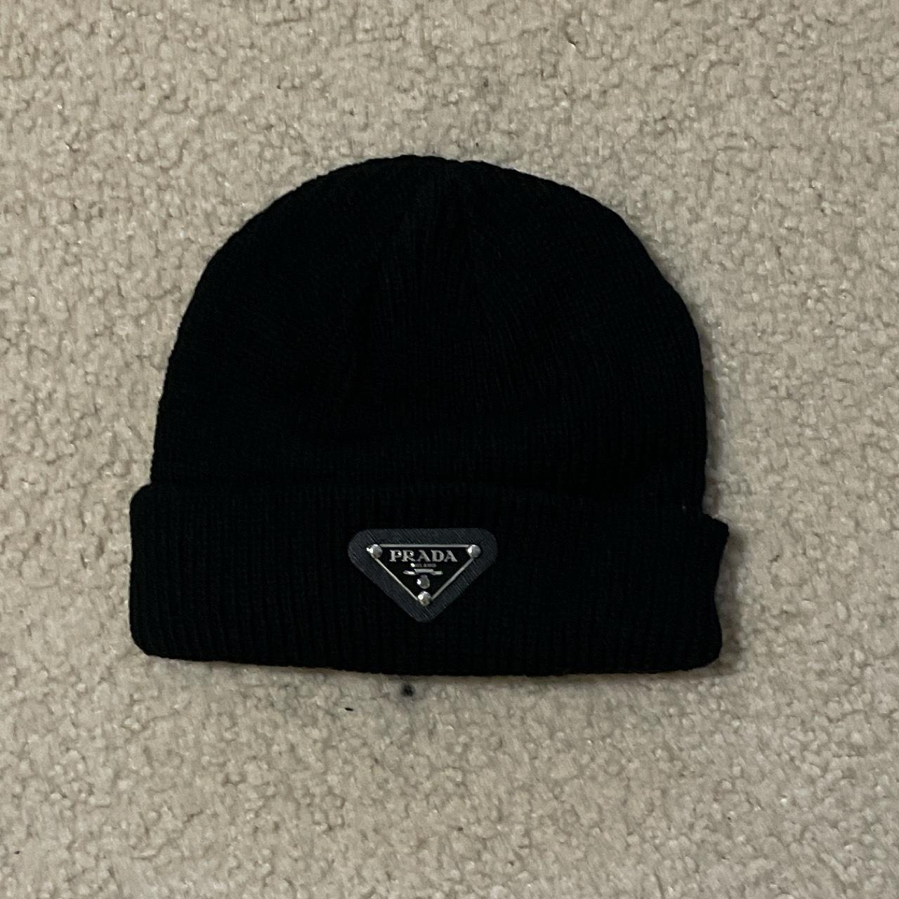 prada black beanie send offer dm for questions very