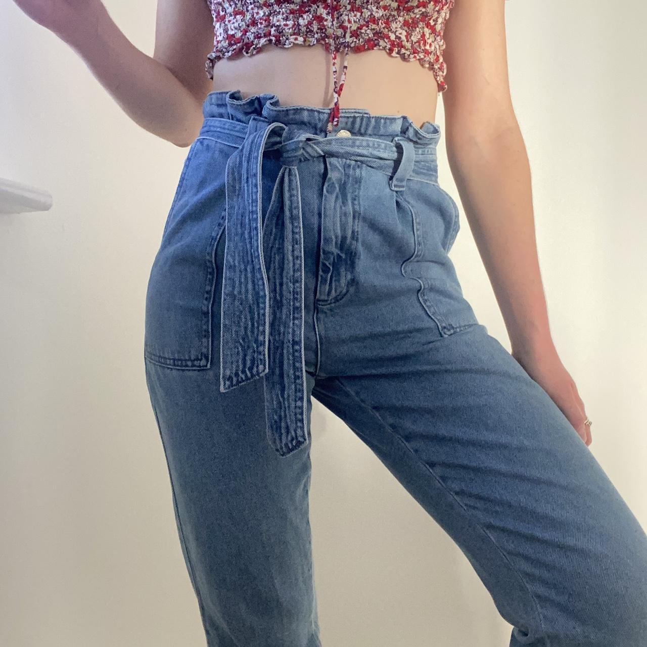 Miss Selfridge tie waist mom Straight