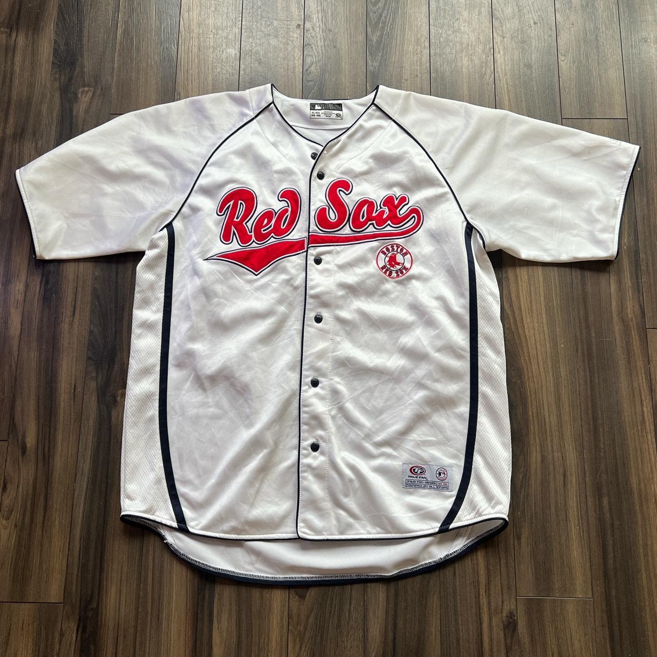 Boston Red Sox Baseball Jersey Size: XL Fit: Check - Depop