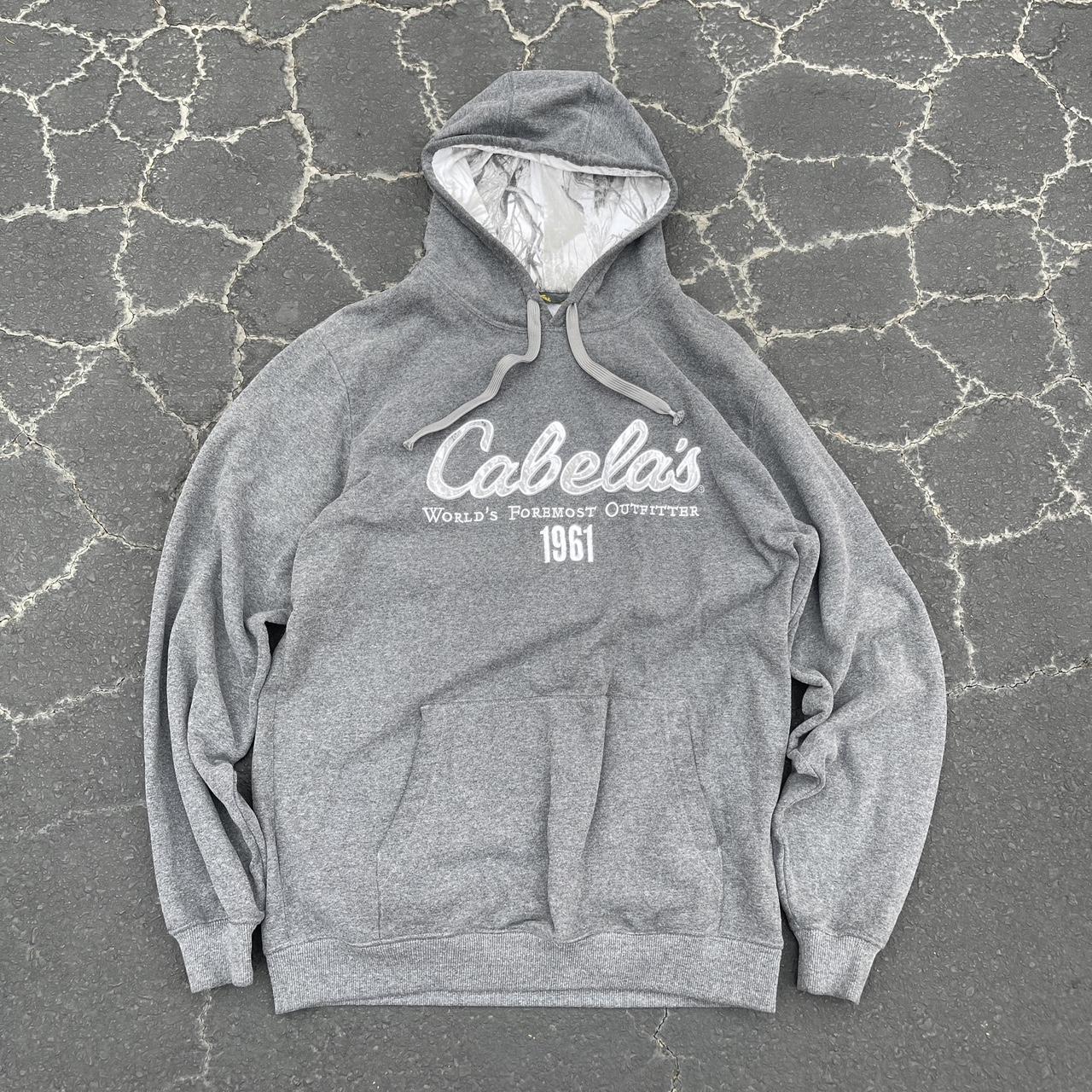 Cabelas realtree snow camo pullover hoodie Depop