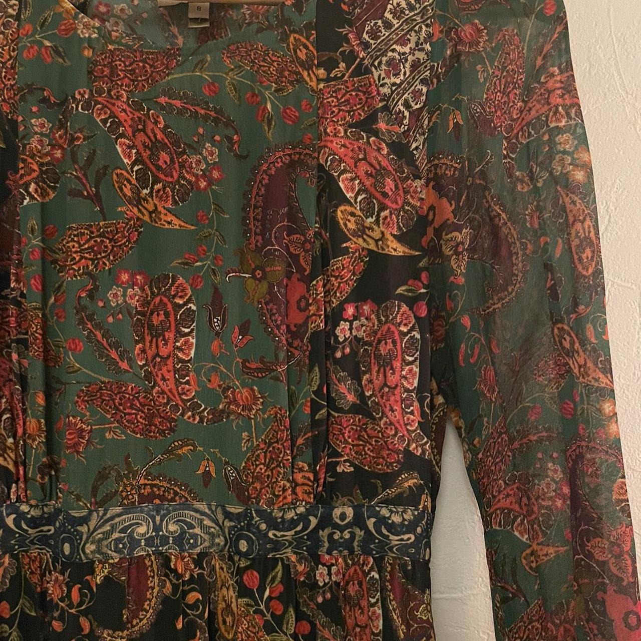 . ️ ANTHROPOLOGIE X KACHEL PAISLEY BOHO SILK BLEND... - Depop