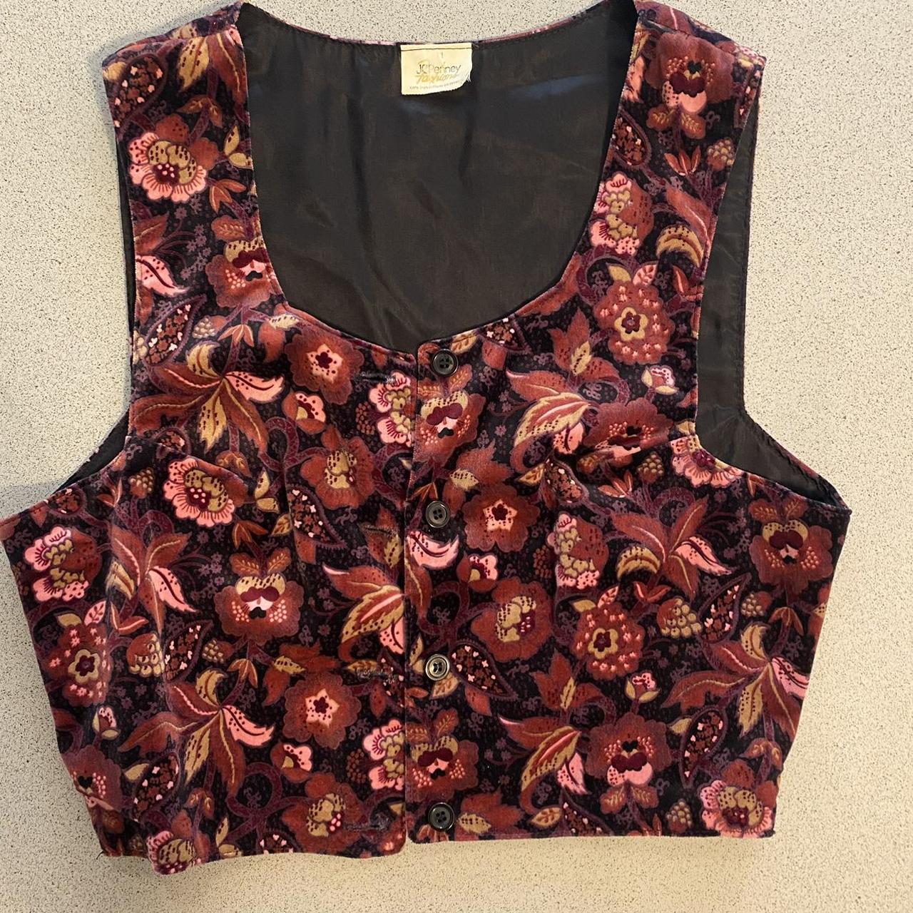 Vintage JCPenney Floral Vest Vintage, 70s/80s, mix... Depop
