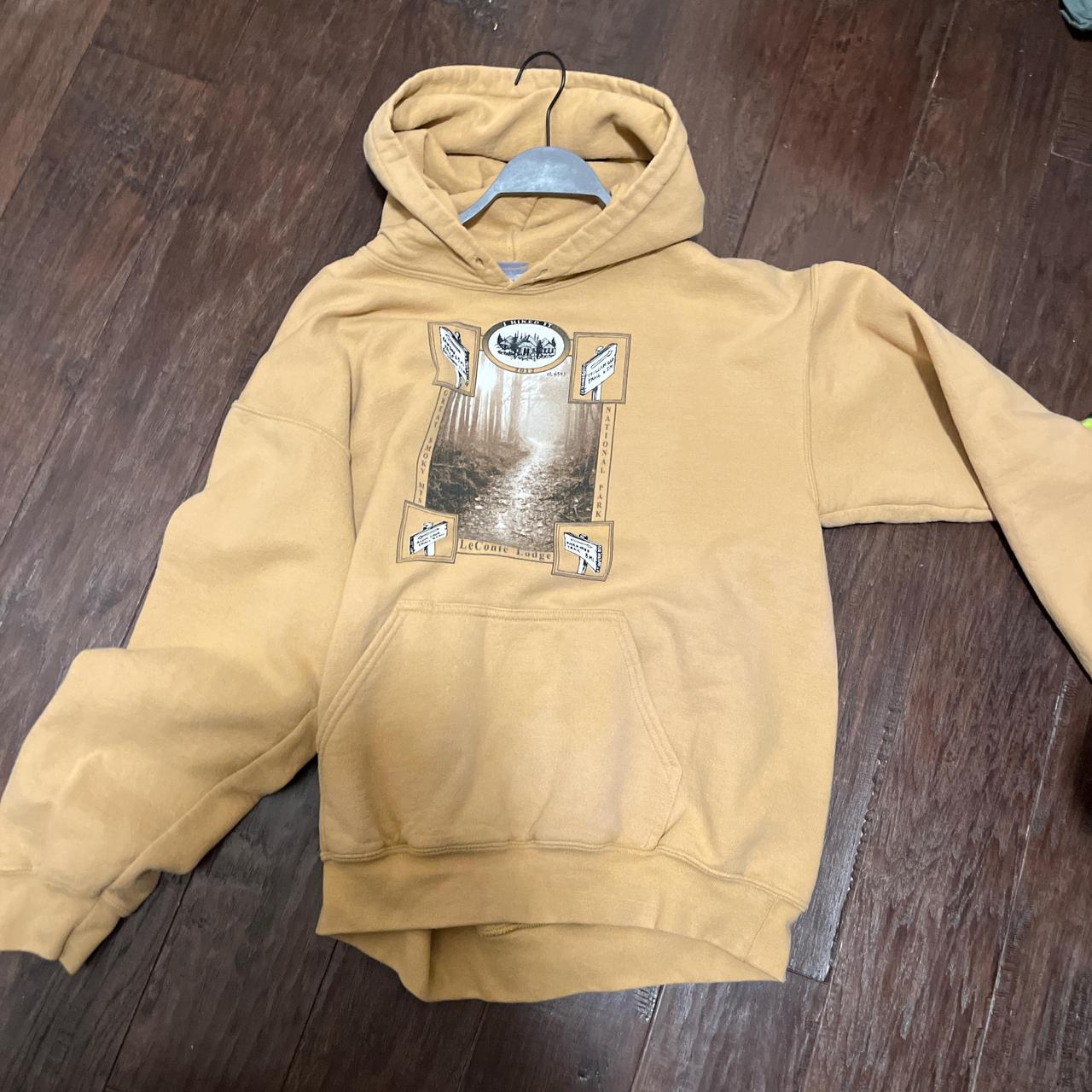 Tan yellow hoodie sale