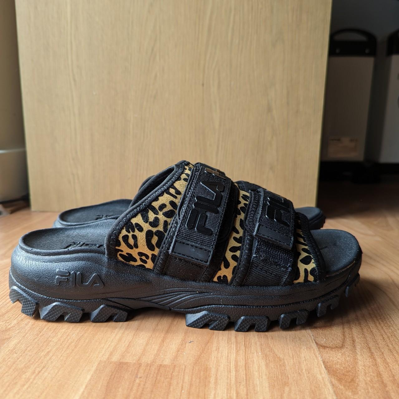 FILA DISRUPTOR animals print platform sandals Depop