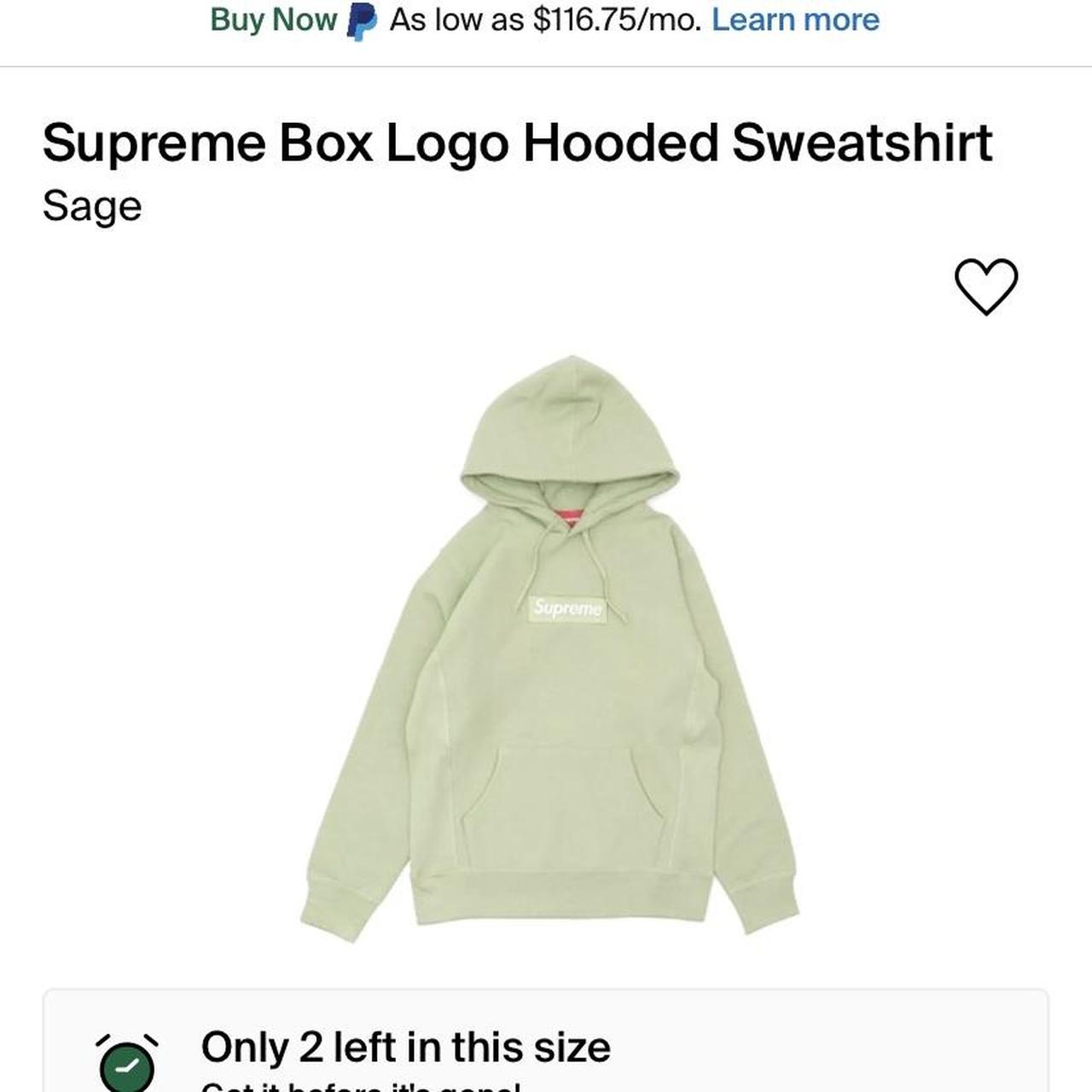 Supreme box logo F16 sage green hoodie - Depop