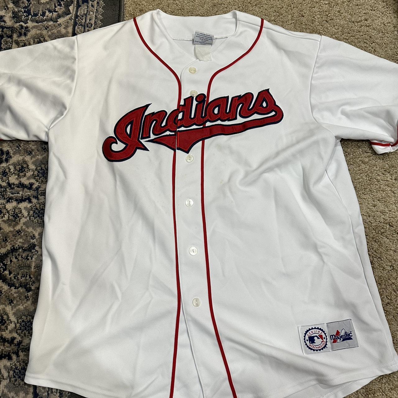 Majestic MLB Cleveland Indians Baseball Jersey - - Depop
