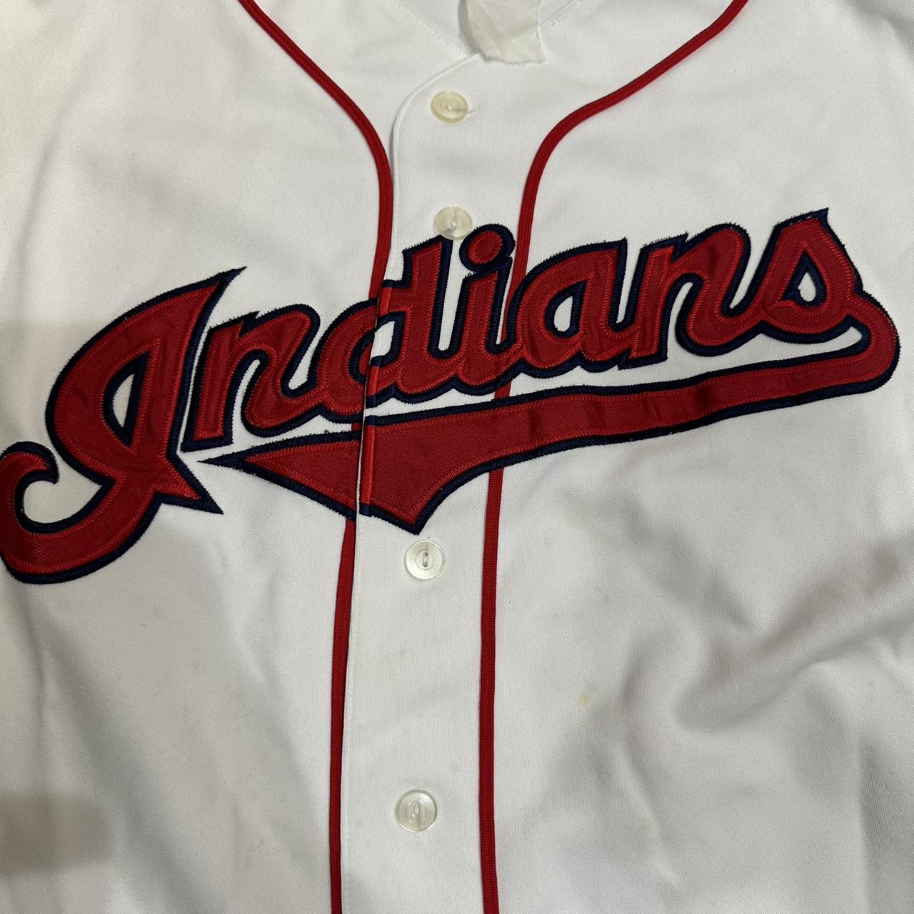 Majestic, Shirts, Vintage Majestic Cleveland Indians Baseball Jersey  White Mlb Xxl