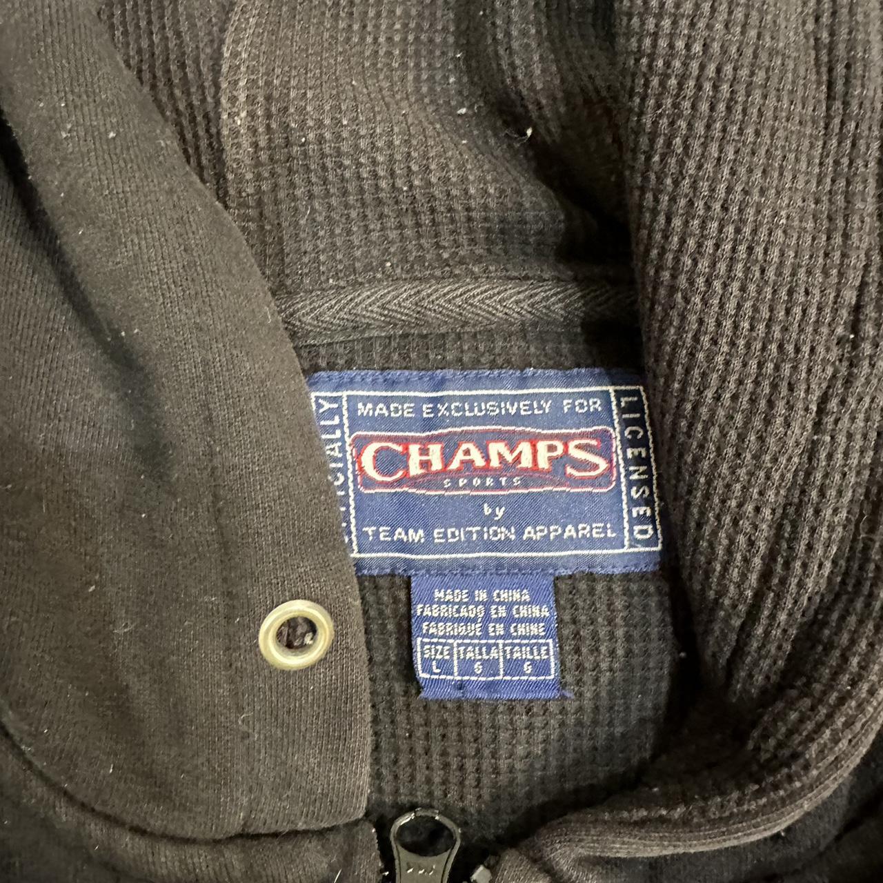 Champs Sports Men's Black and Blue Hoodie Depop