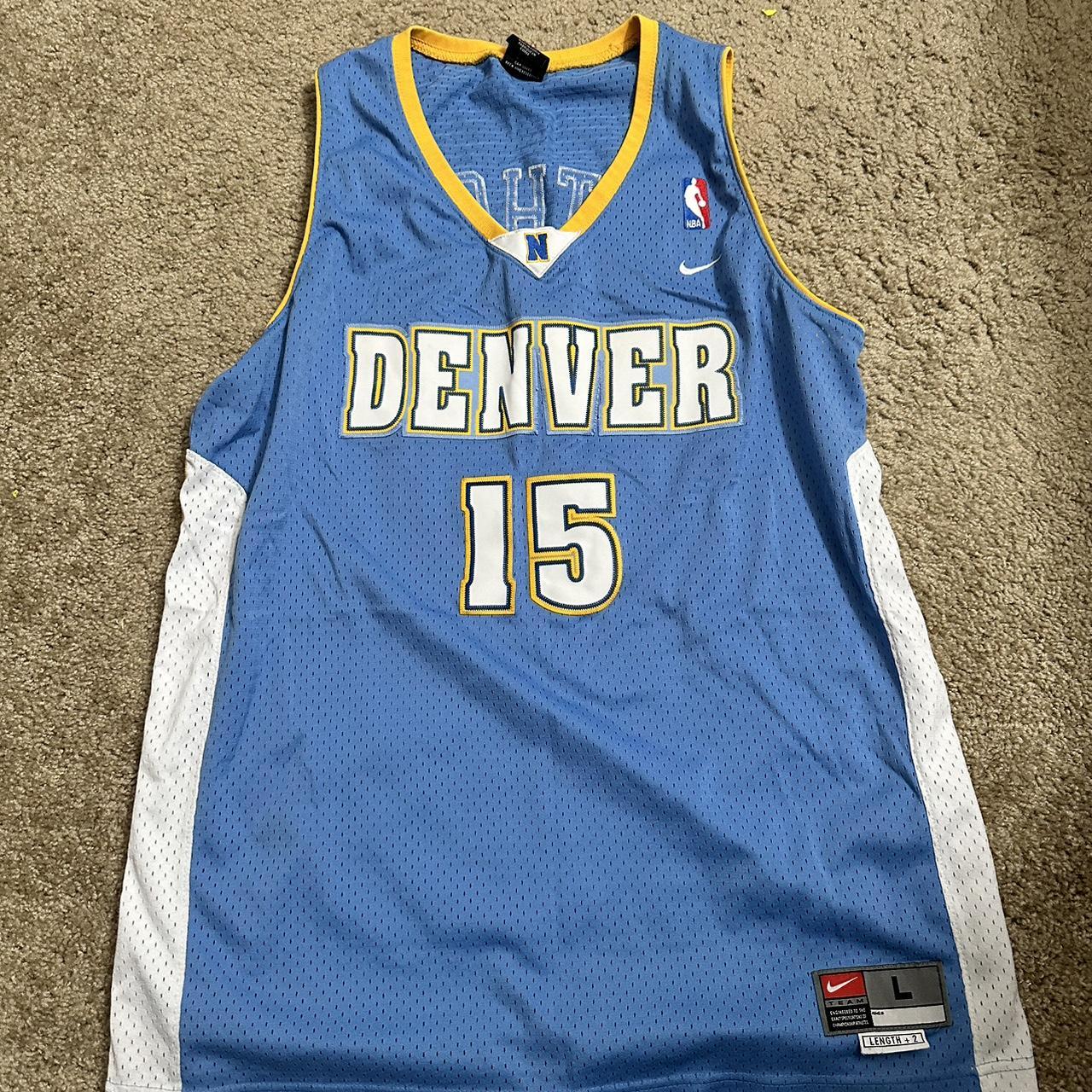 Nike Carmelo Anthony Denver Nuggets Throwback Blue NBA Jersey Size XL