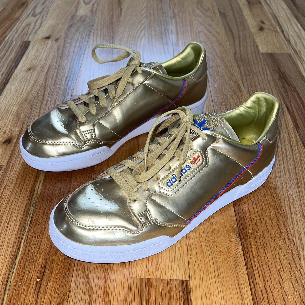 GOLD LEATHER ADIDAS ORIGINALS CONTINENTAL 80 Depop