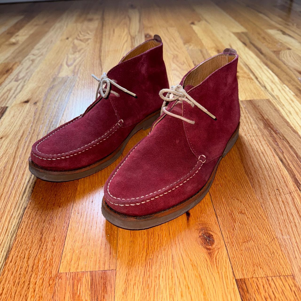 BURGANDY SUEDE BOOTS MASSIMO DUTTI SIZE 8 1 2 Depop