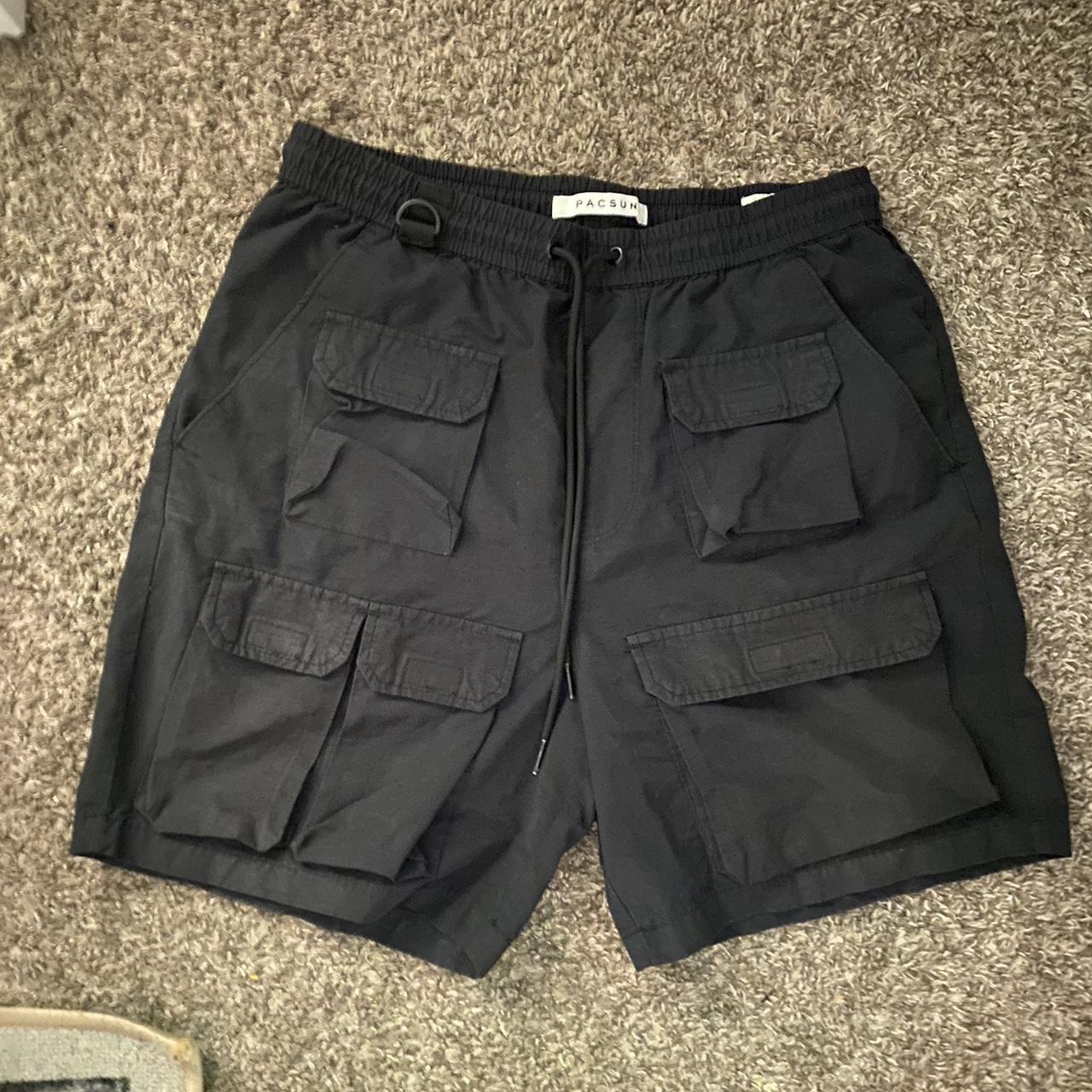 Pacsun cargo black shorts Small Never worn to... - Depop