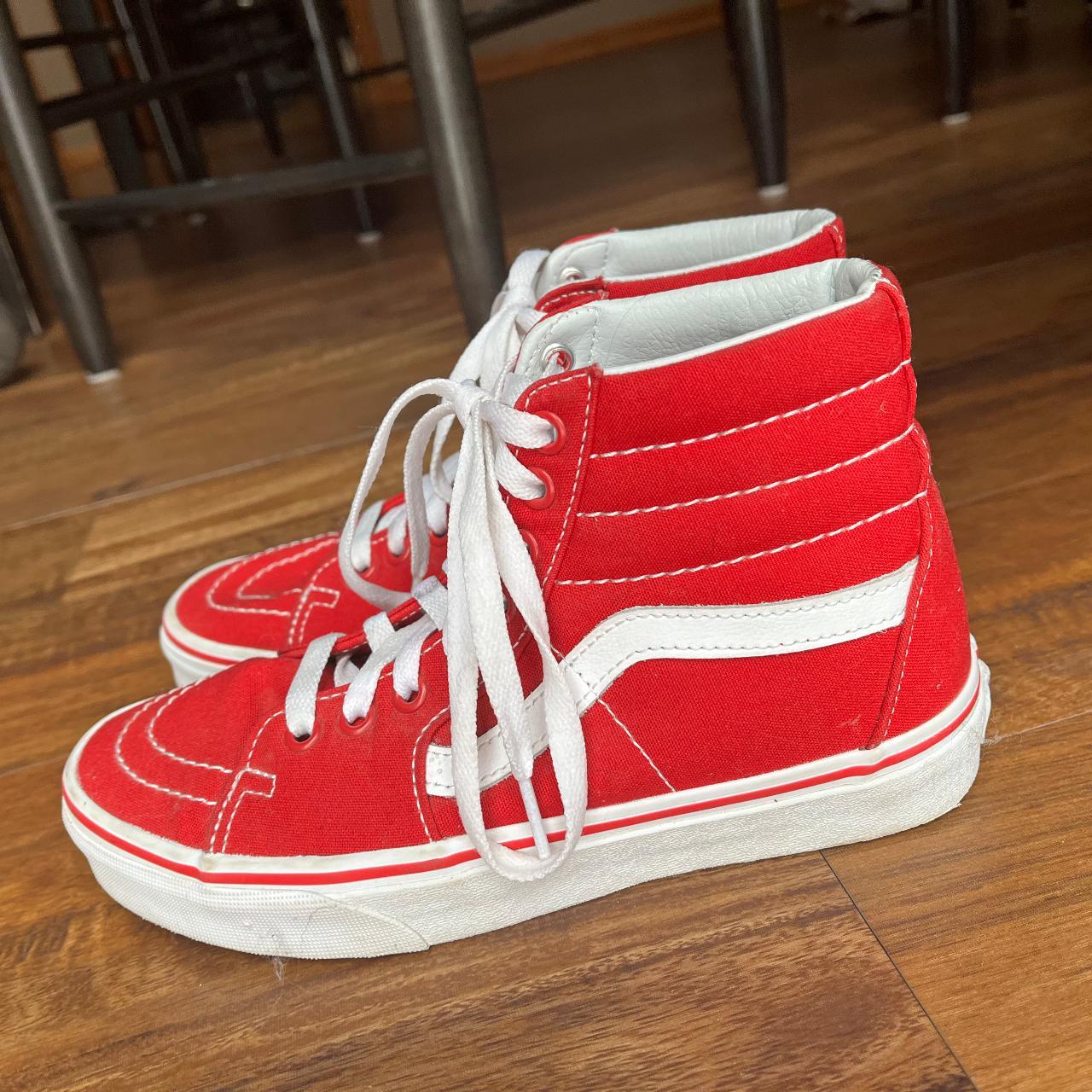 Solid red vans high on sale tops