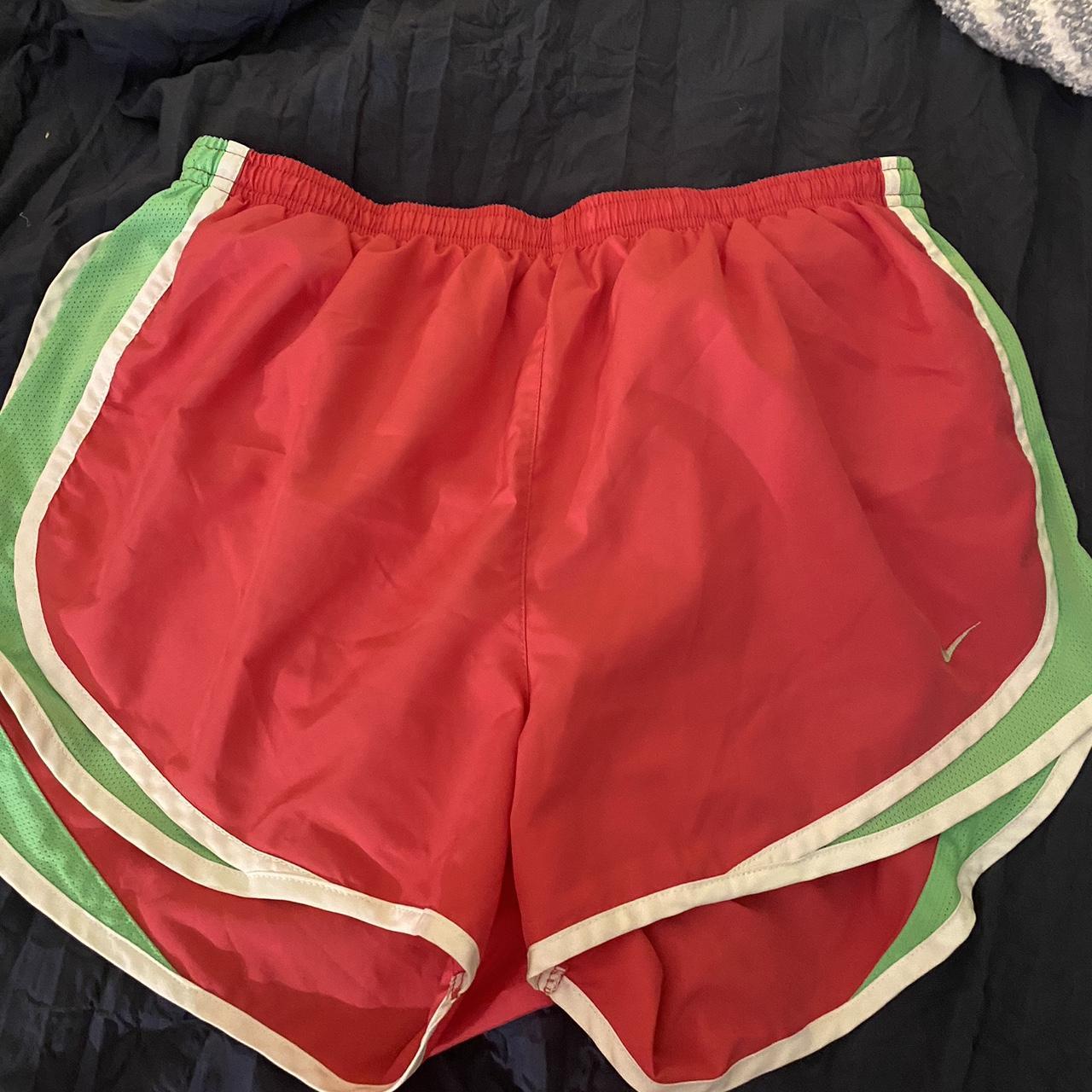 Women's Pink and Green Shorts Depop
