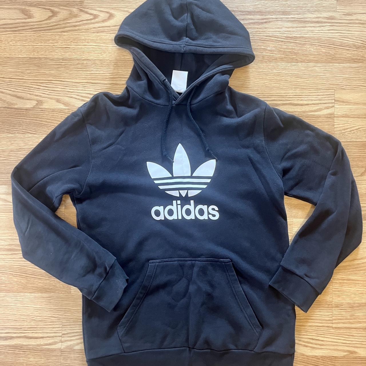 Black Adidas Hoodie Lightly Used Size... - Depop