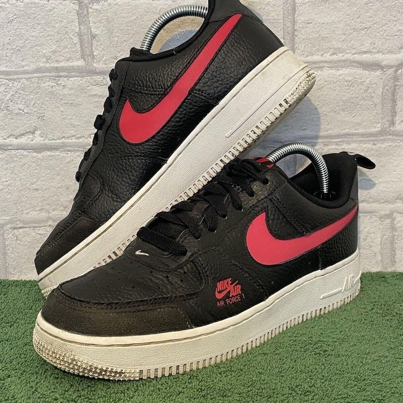 Nike Air Force 1 Low Utility Bred Black And Red Size. Depop