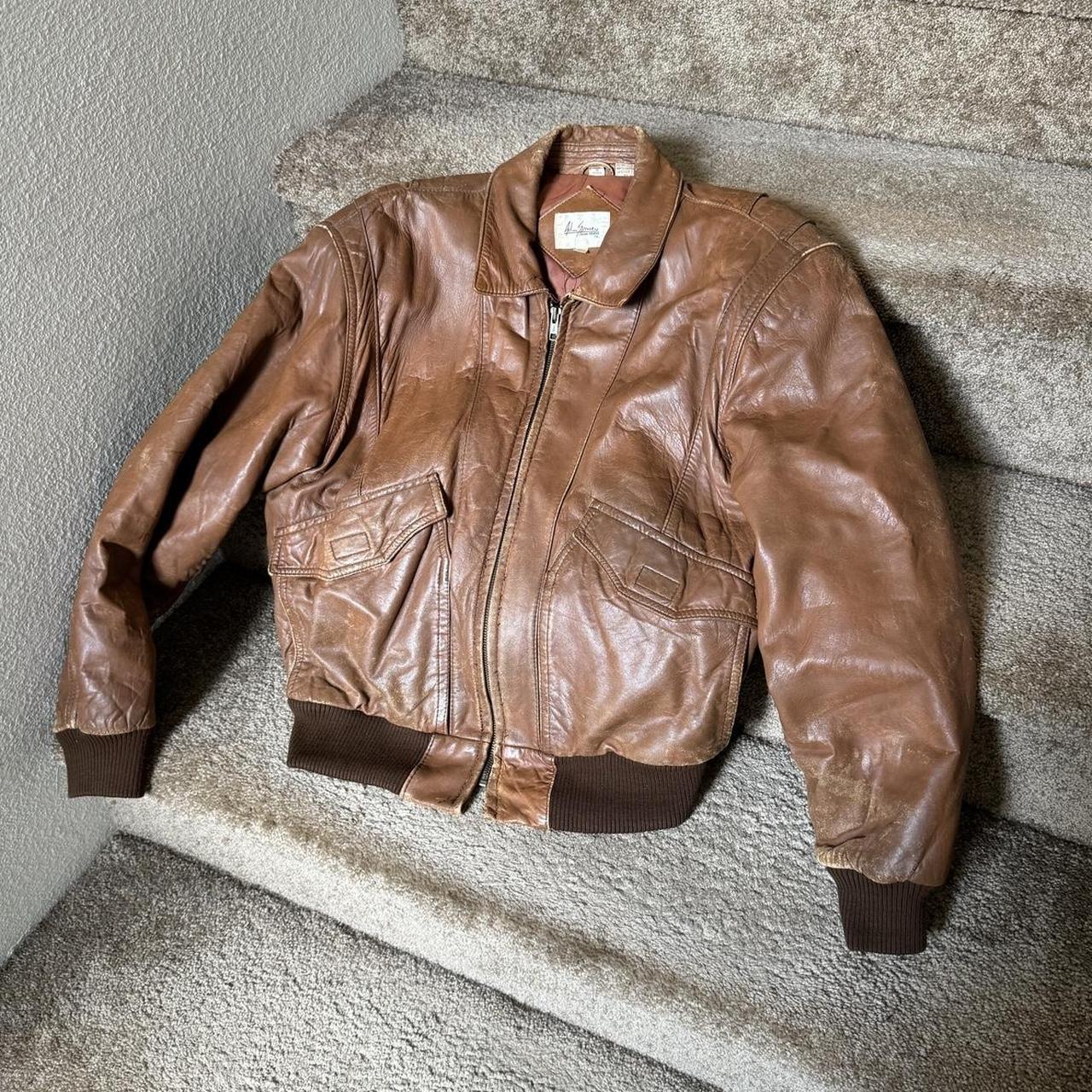 AKDMKS 90s brown/gold bomber jacket. Womens size xl. - Depop