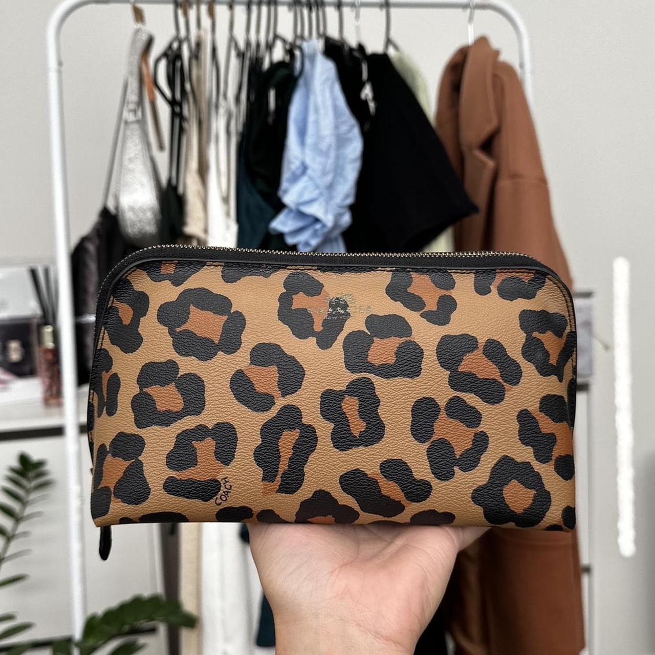 New shops COACH Zebra Print Cosmetic Bag