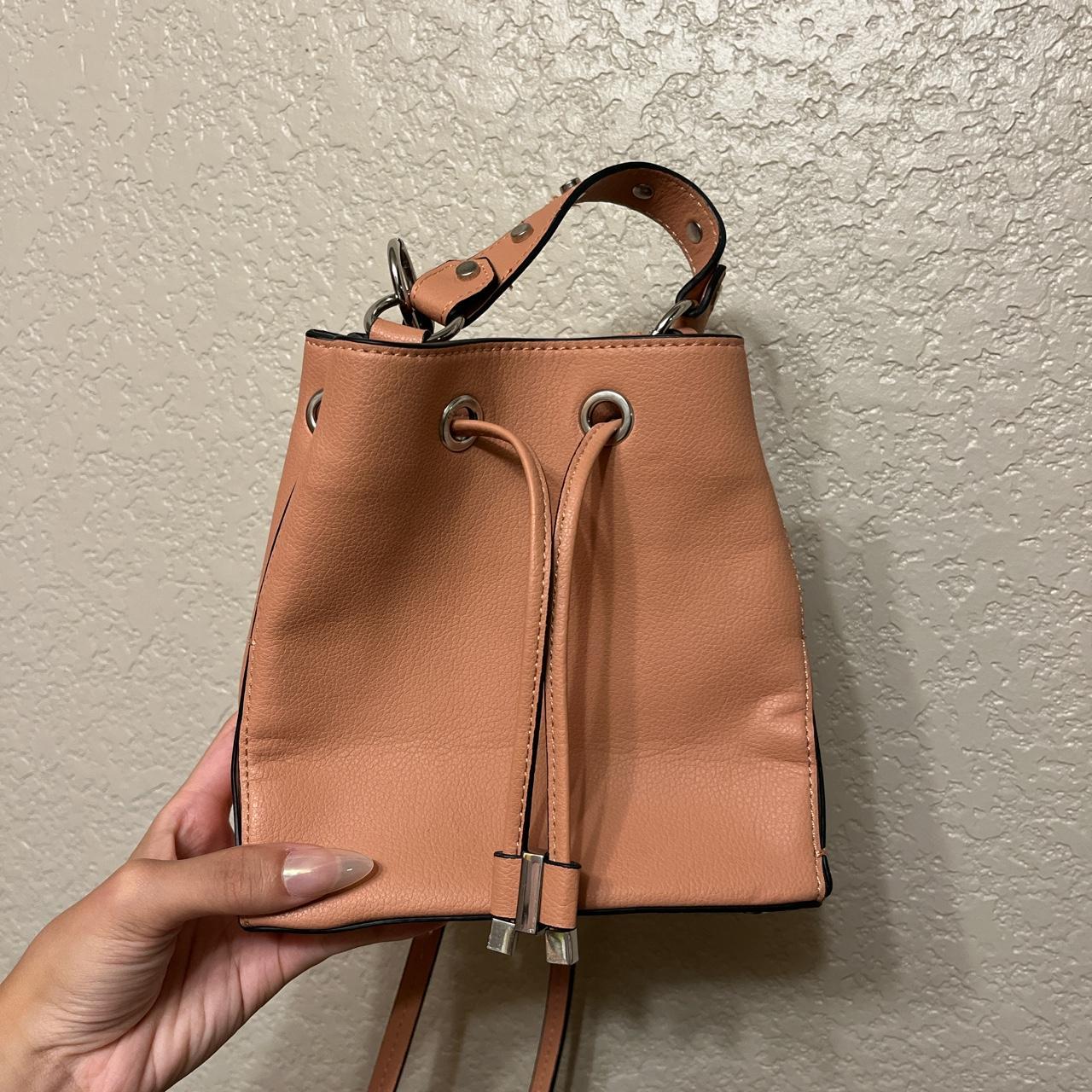 pink brown zara shoulder bag Depop